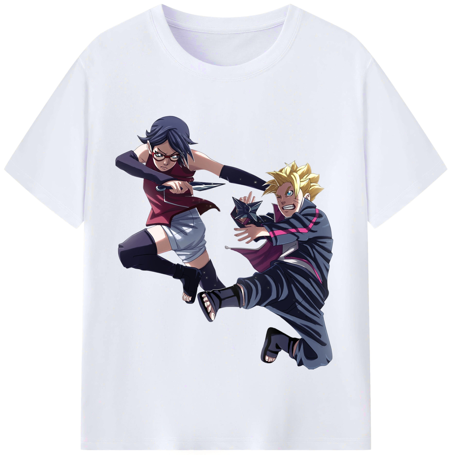 （画像用） NARUTO -ナルト- うちは サラダ Uchiha Sarada レディースカジュアルプリントTシャツ（綿100％）