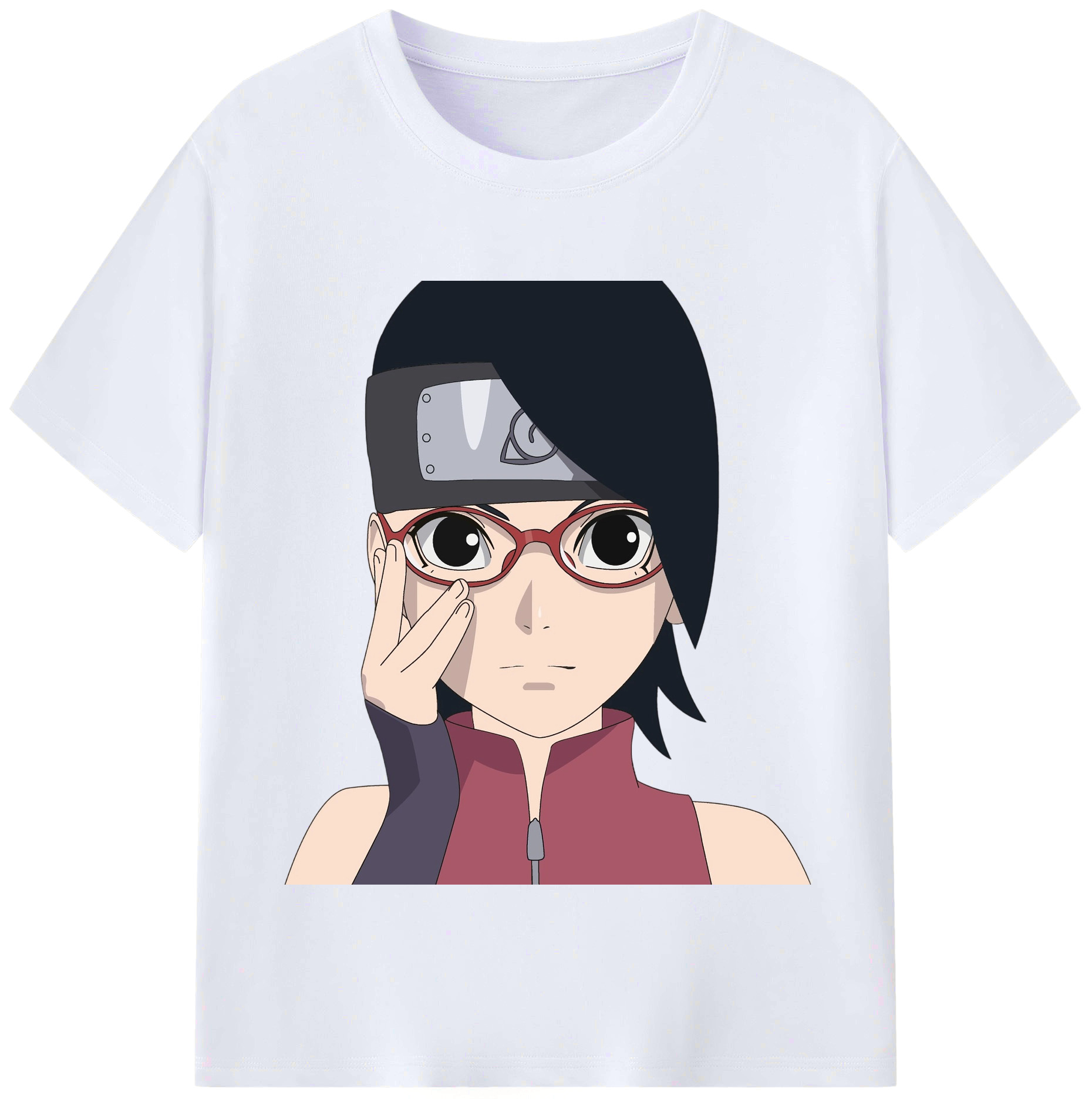 （画像用） NARUTO -ナルト- うちは サラダ Uchiha Sarada レディースカジュアルプリントTシャツ（綿100％）