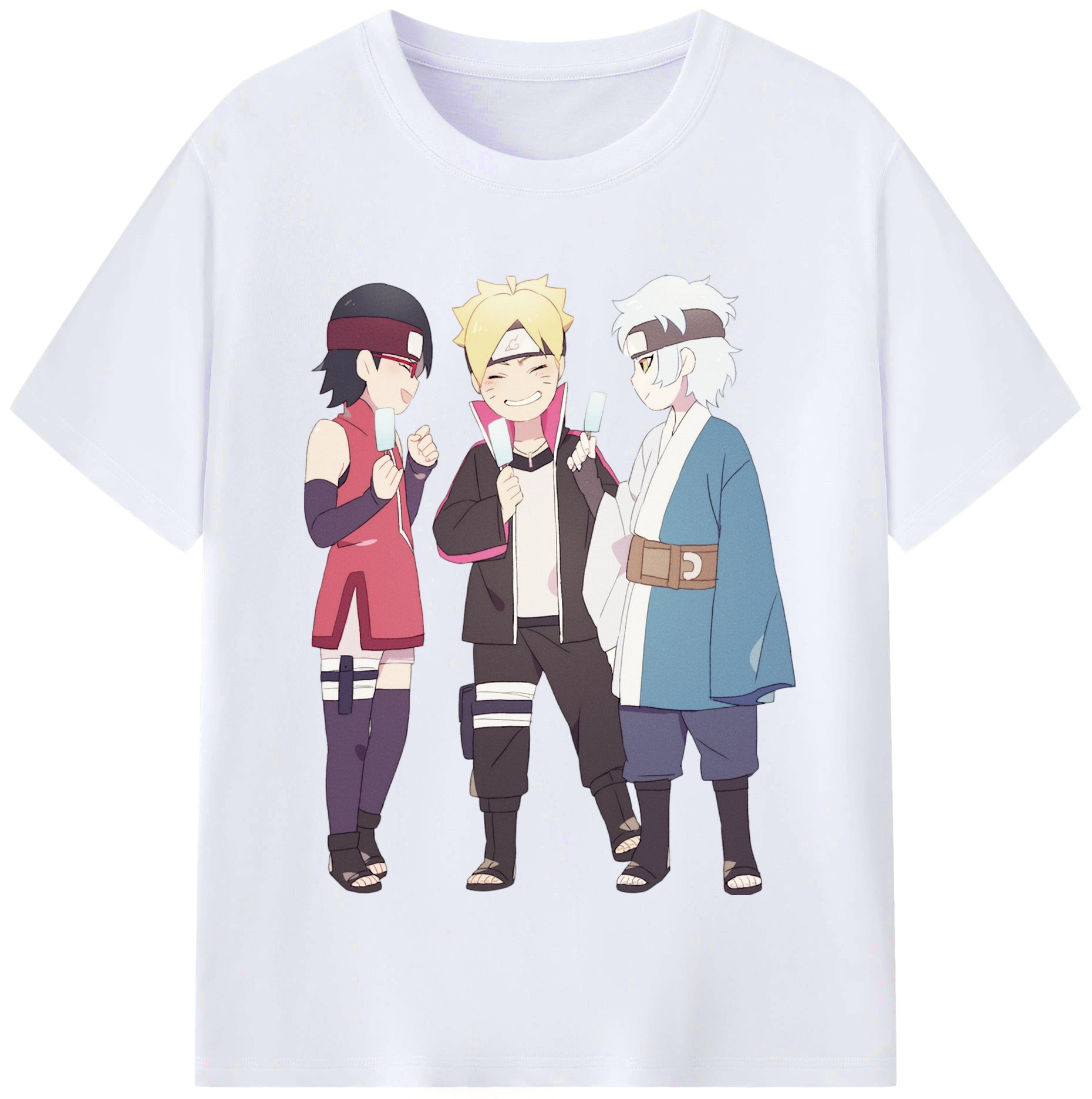 （画像用） NARUTO -ナルト- うちは サラダ Uchiha Sarada レディースカジュアルプリントTシャツ（綿100％）