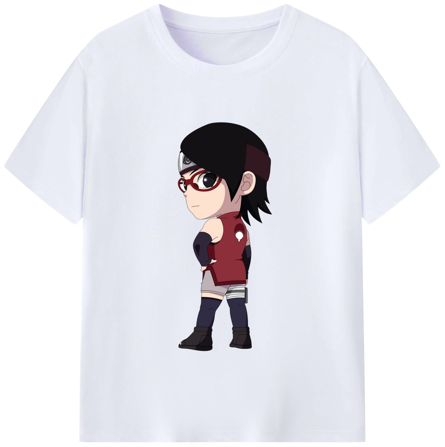 （画像用） NARUTO -ナルト- うちは サラダ Uchiha Sarada レディースカジュアルプリントTシャツ（綿100％）