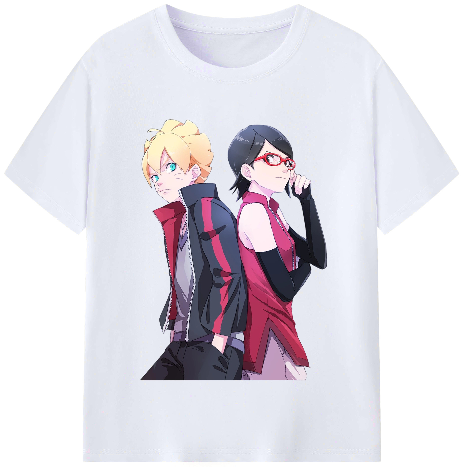 （画像用） NARUTO -ナルト- うちは サラダ Uchiha Sarada レディースカジュアルプリントTシャツ（綿100％）
