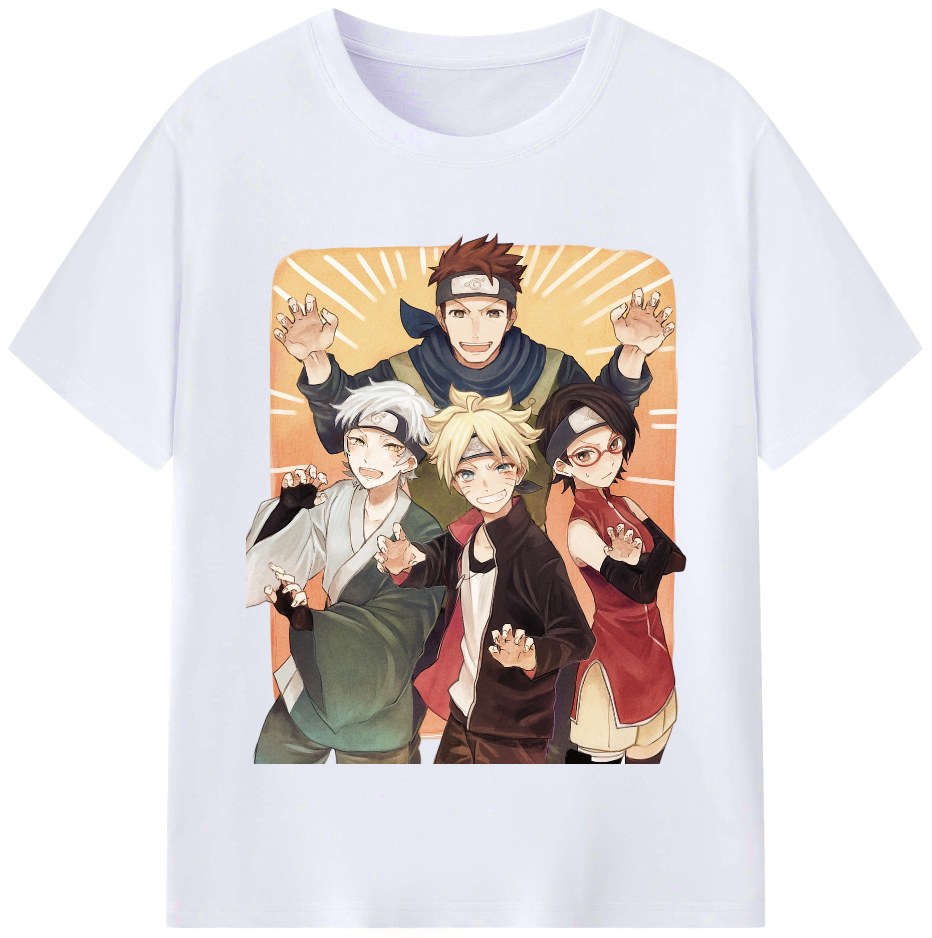（画像用） NARUTO -ナルト- うちは サラダ Uchiha Sarada レディースカジュアルプリントTシャツ（綿100％）