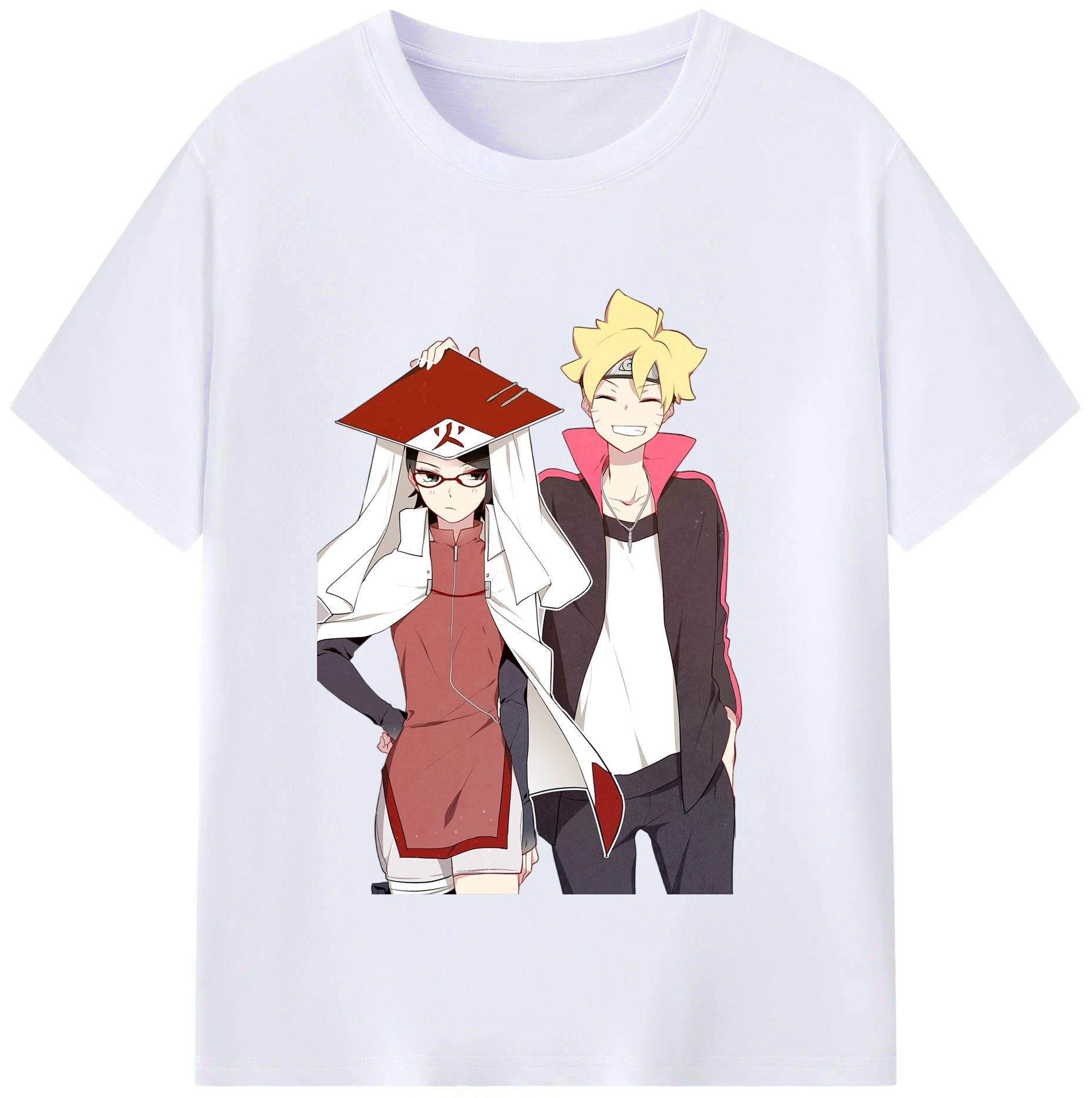 （画像用） NARUTO -ナルト- うちは サラダ Uchiha Sarada レディースカジュアルプリントTシャツ（綿100％）