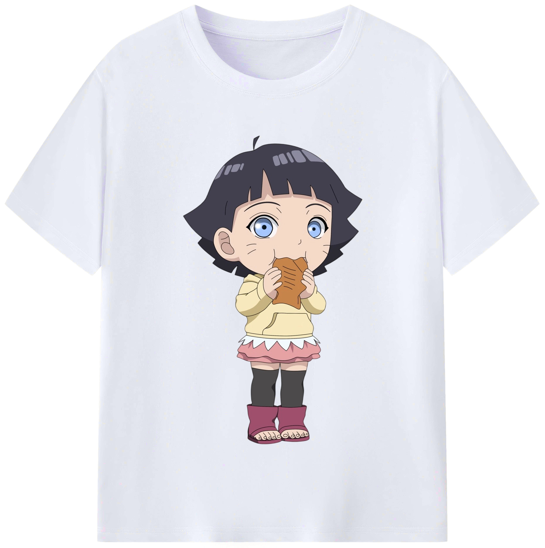 （画像用） NARUTO -ナルト- うずまき ヒマワリ Uzumaki Himawari レディースカジュアルプリントTシャツ（綿100％）