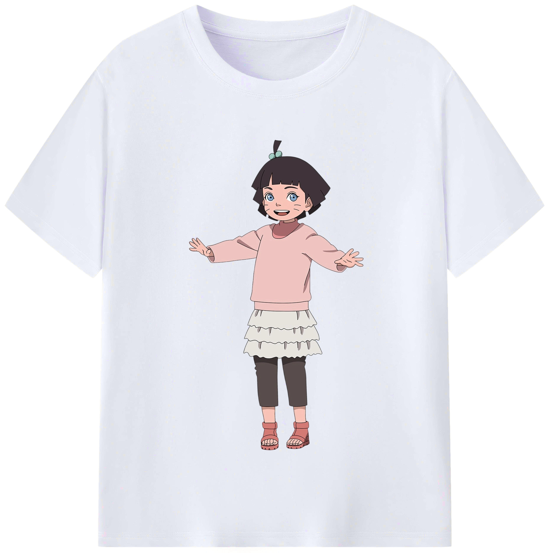 （画像用） NARUTO -ナルト- うずまき ヒマワリ Uzumaki Himawari レディースカジュアルプリントTシャツ（綿100％）
