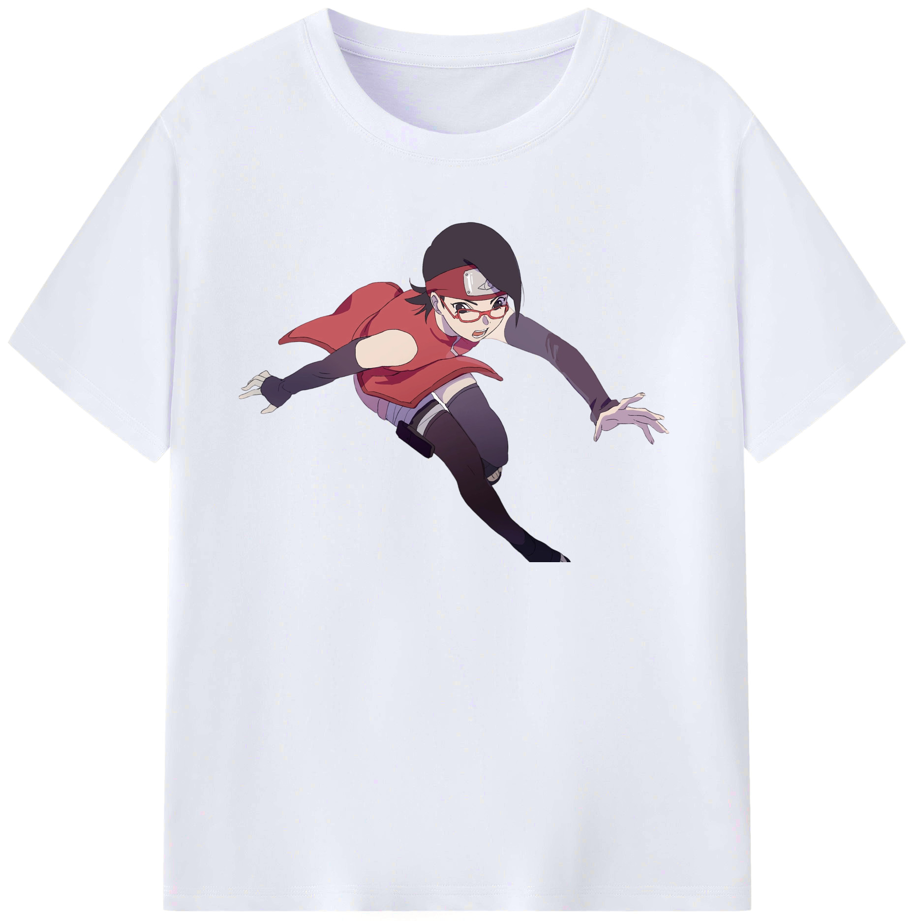 （画像用） NARUTO -ナルト- うちは サラダ Uchiha Sarada レディースカジュアルプリントTシャツ（綿100％）
