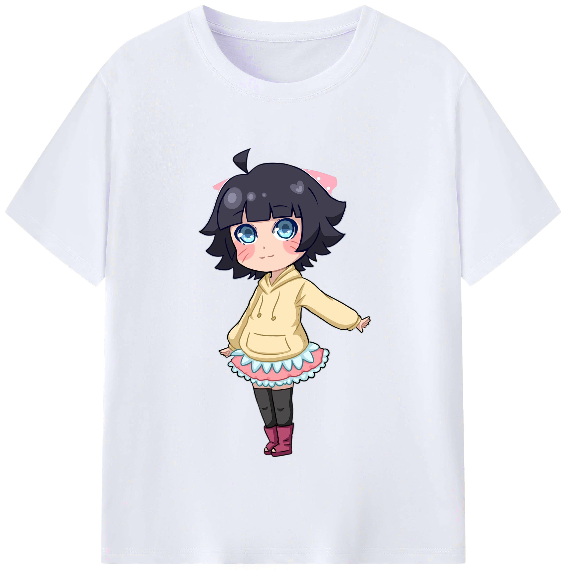 （画像用） NARUTO -ナルト- うずまき ヒマワリ Uzumaki Himawari レディースカジュアルプリントTシャツ（綿100％）