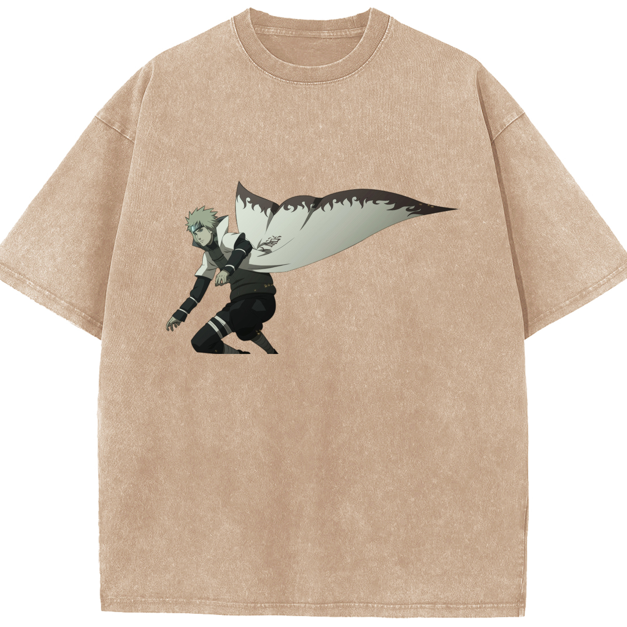 （画像用） NARUTO -ナルト- 波風 ミナト Namikaze Minato 綿100% ヴィンテージ風 半袖Tシャツ（フロントプリント）