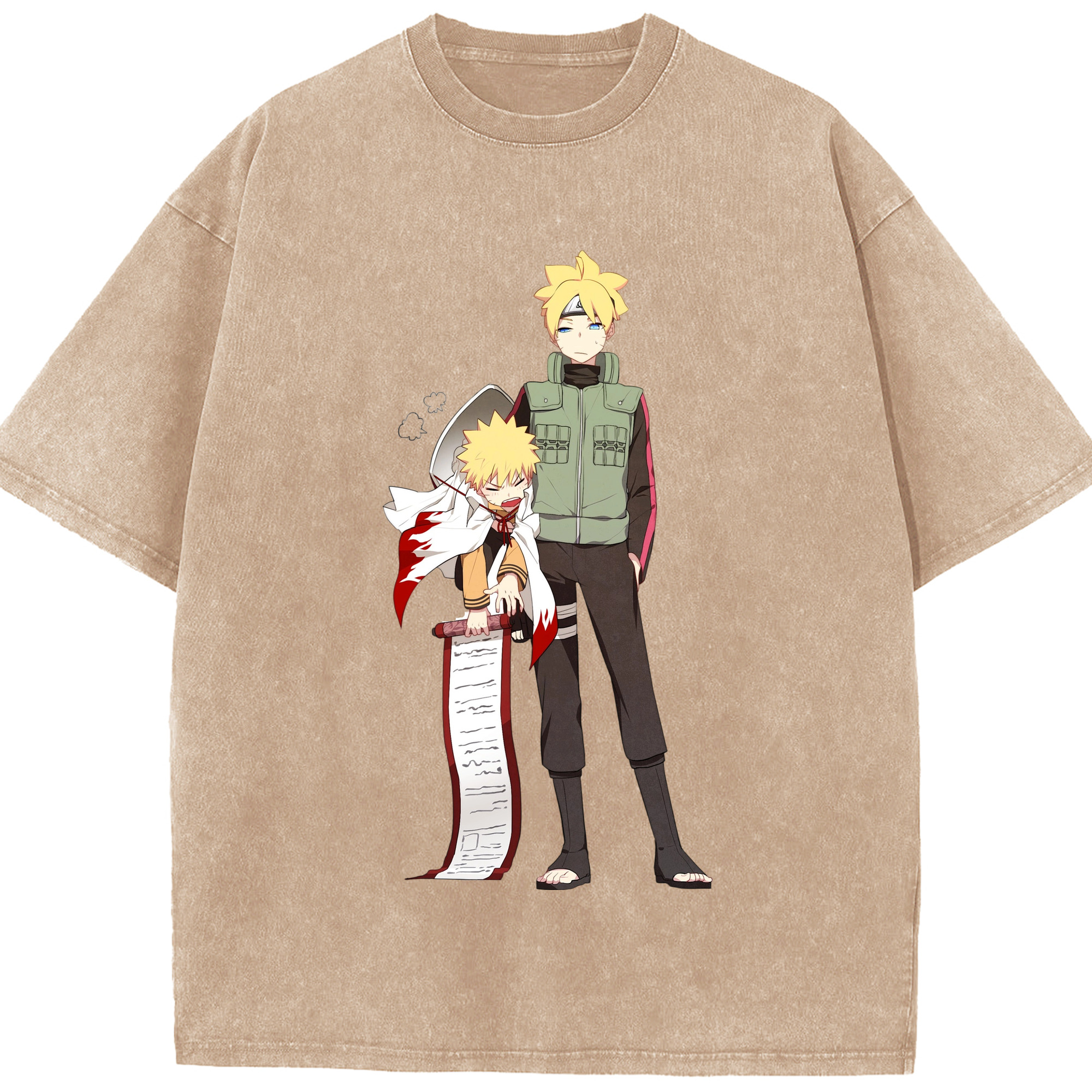 （画像用） NARUTO -ナルト- 波風 ミナト Namikaze Minato 綿100% ヴィンテージ風 半袖Tシャツ（フロントプリント）