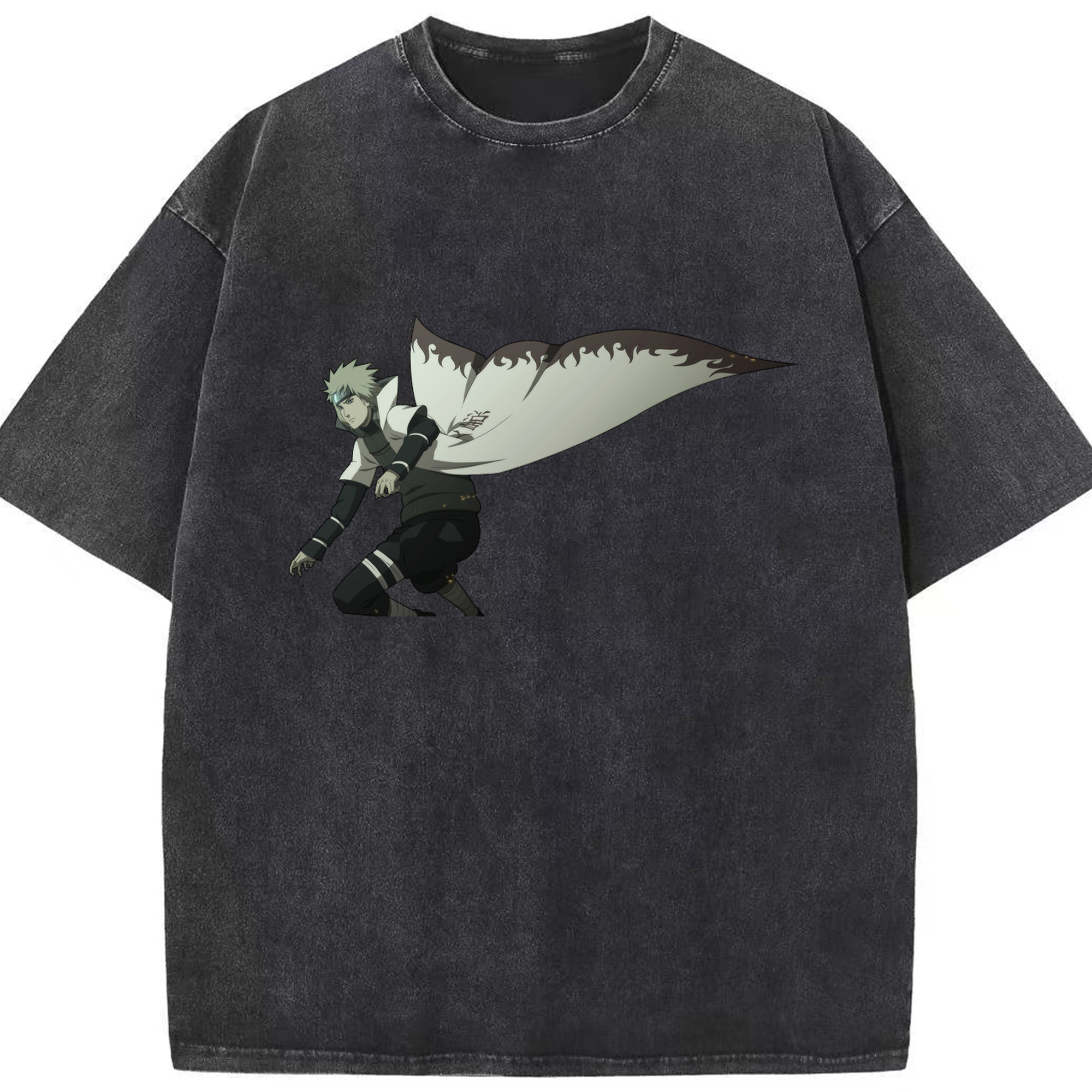 （画像用） NARUTO -ナルト- 波風 ミナト Namikaze Minato 綿100% ヴィンテージ風 半袖Tシャツ（フロントプリント）