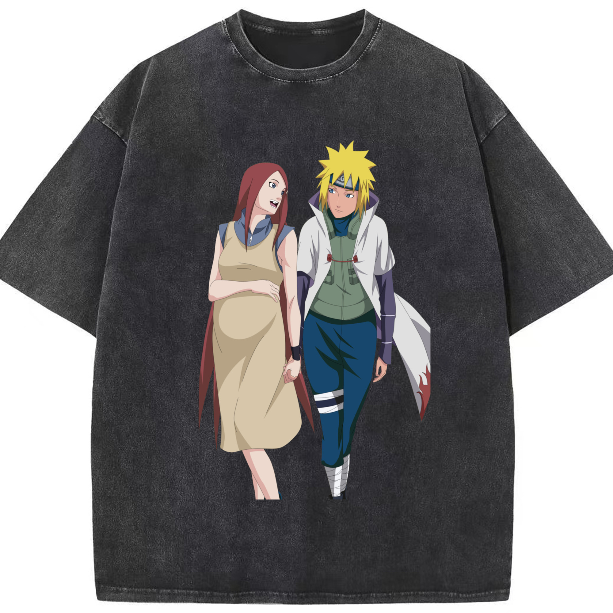 （画像用） NARUTO -ナルト- 波風 ミナト Namikaze Minato 綿100% ヴィンテージ風 半袖Tシャツ（フロントプリント）