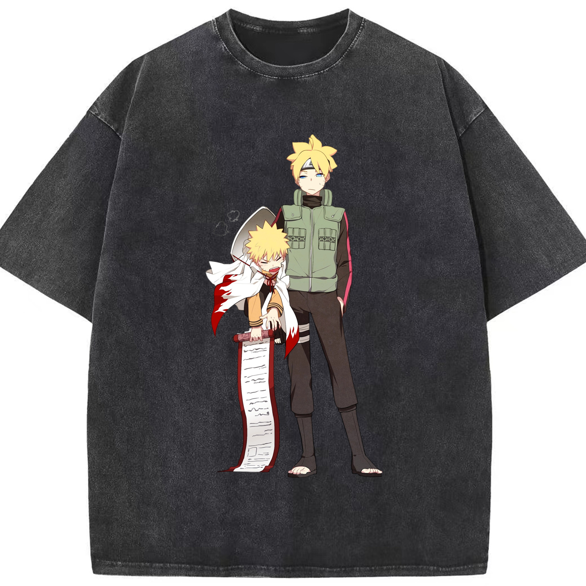 （画像用） NARUTO -ナルト- 波風 ミナト Namikaze Minato 綿100% ヴィンテージ風 半袖Tシャツ（フロントプリント）