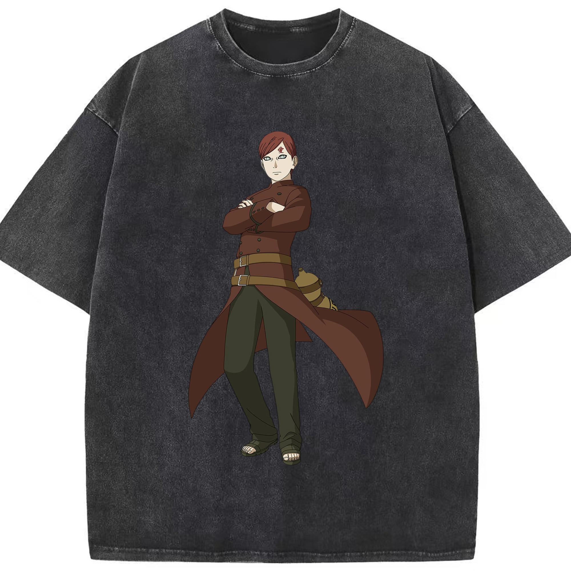 （画像用） NARUTO -ナルト- ガアラ Gaara 綿100% ヴィンテージ風 半袖Tシャツ（フロントプリント）
