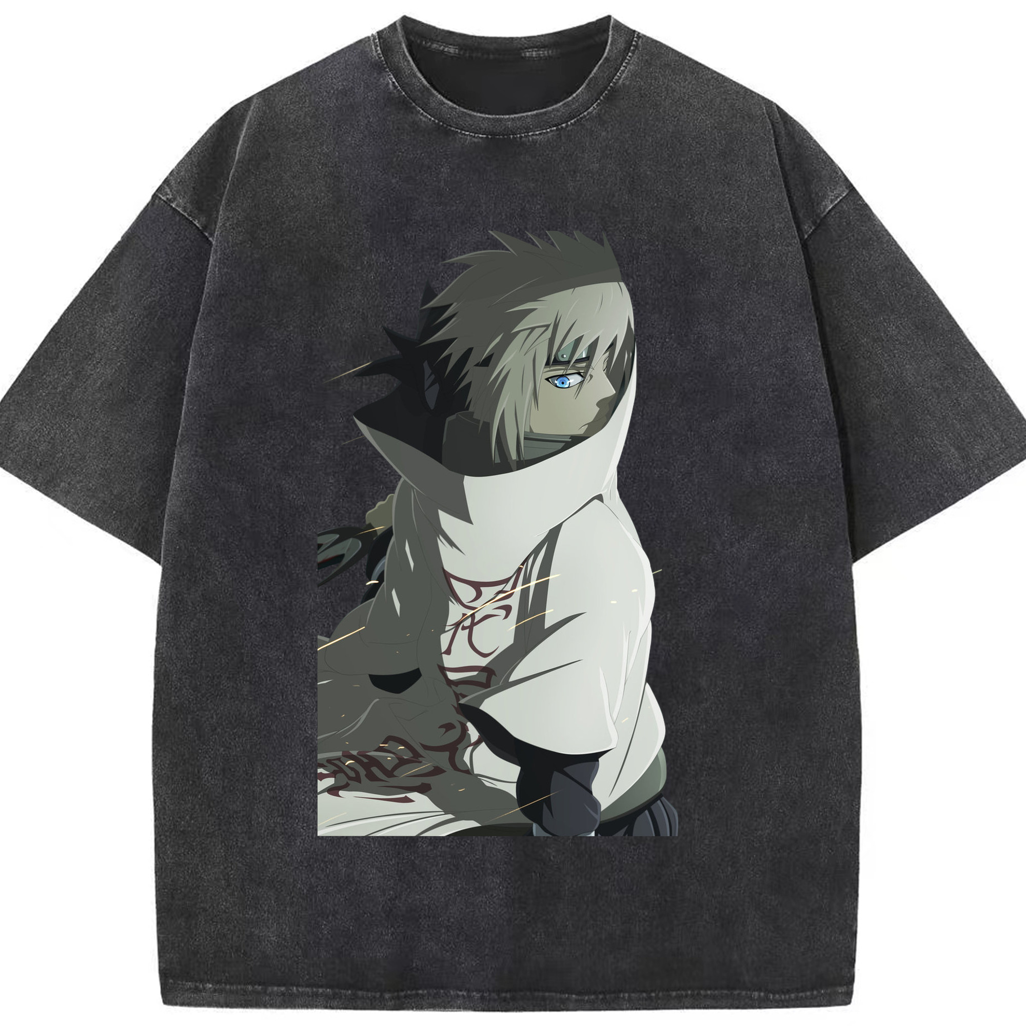 （画像用） NARUTO -ナルト- 波風 ミナト Namikaze Minato 綿100% ヴィンテージ風 半袖Tシャツ（フロントプリント）
