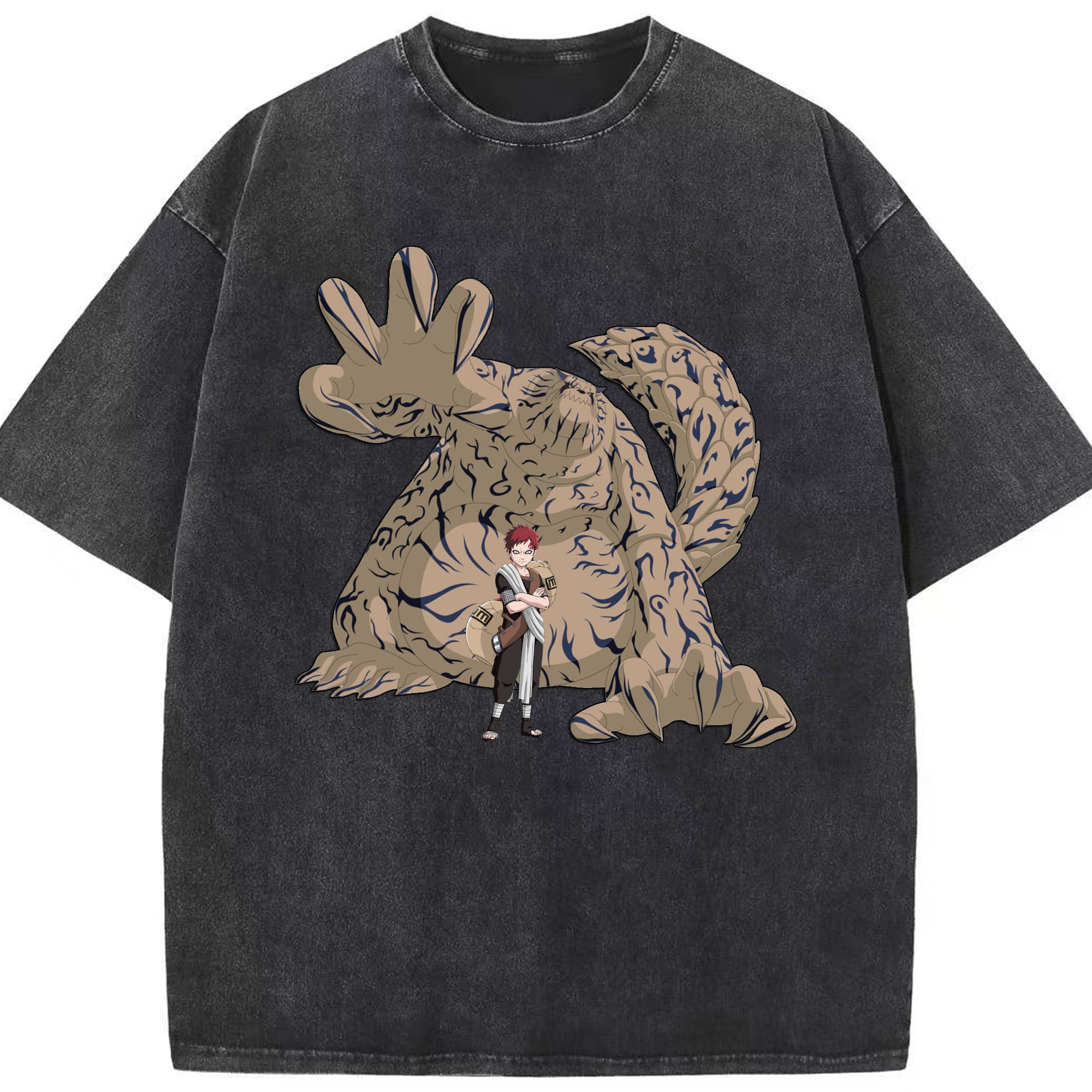 （画像用） NARUTO -ナルト- ガアラ Gaara 綿100% ヴィンテージ風 半袖Tシャツ（フロントプリント）