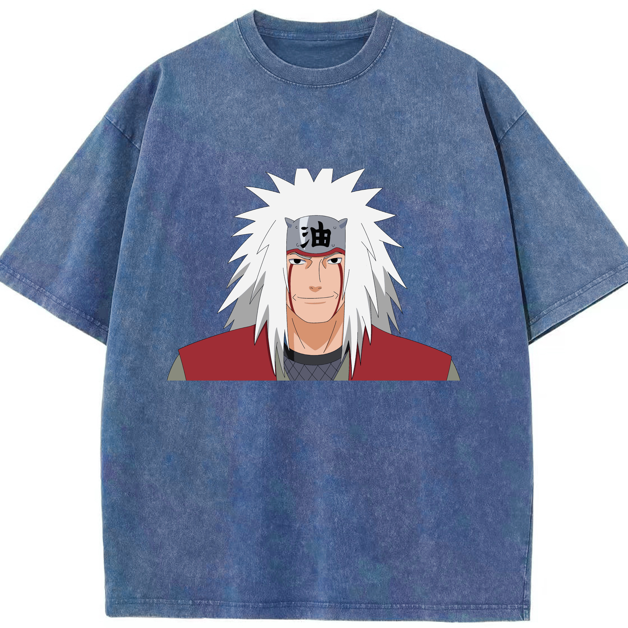 （画像用） NARUTO -ナルト- 自来也（じらいや） Jiraiya 綿100% ヴィンテージ風 半袖Tシャツ（フロントプリント）