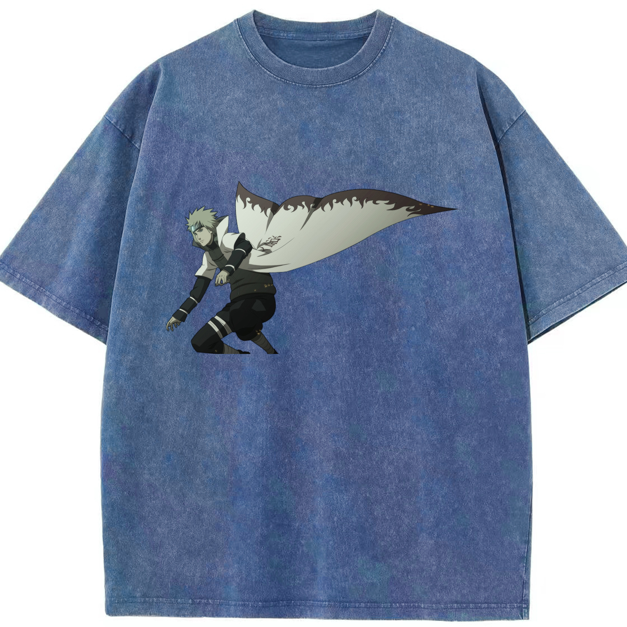 （画像用） NARUTO -ナルト- 波風 ミナト Namikaze Minato 綿100% ヴィンテージ風 半袖Tシャツ（フロントプリント）