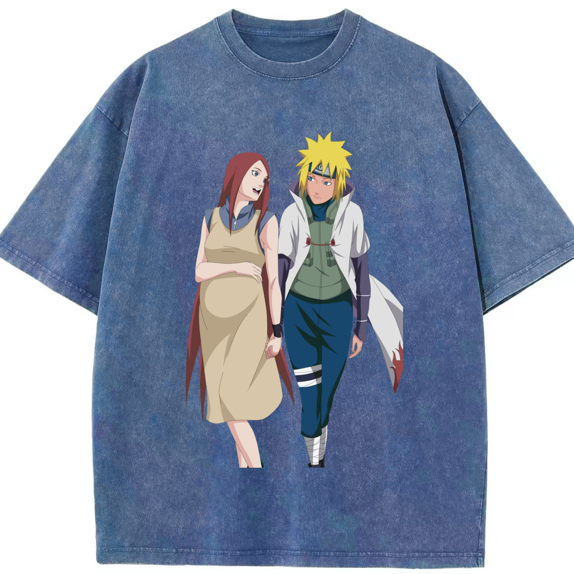 （画像用） NARUTO -ナルト- 波風 ミナト Namikaze Minato 綿100% ヴィンテージ風 半袖Tシャツ（フロントプリント）