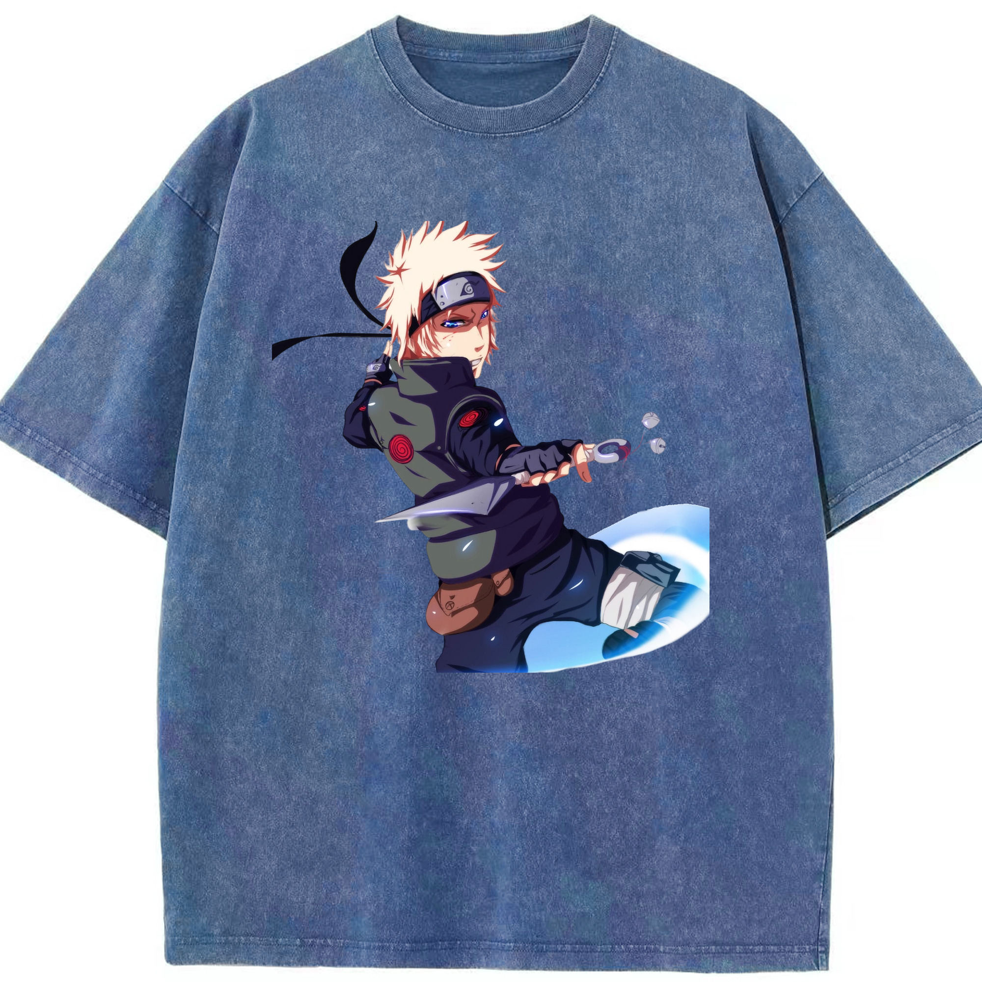 （画像用） NARUTO -ナルト- 波風 ミナト Namikaze Minato 綿100% ヴィンテージ風 半袖Tシャツ（フロントプリント）