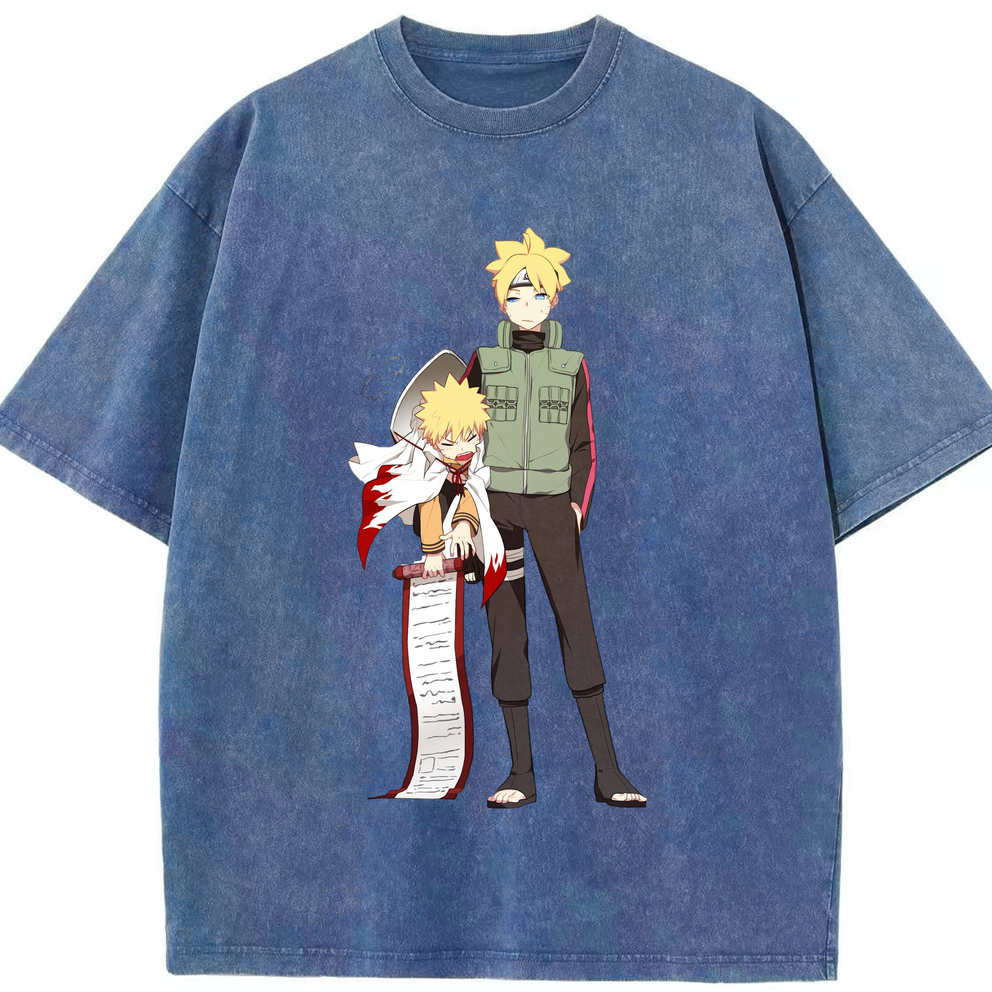 （画像用） NARUTO -ナルト- 波風 ミナト Namikaze Minato 綿100% ヴィンテージ風 半袖Tシャツ（フロントプリント）