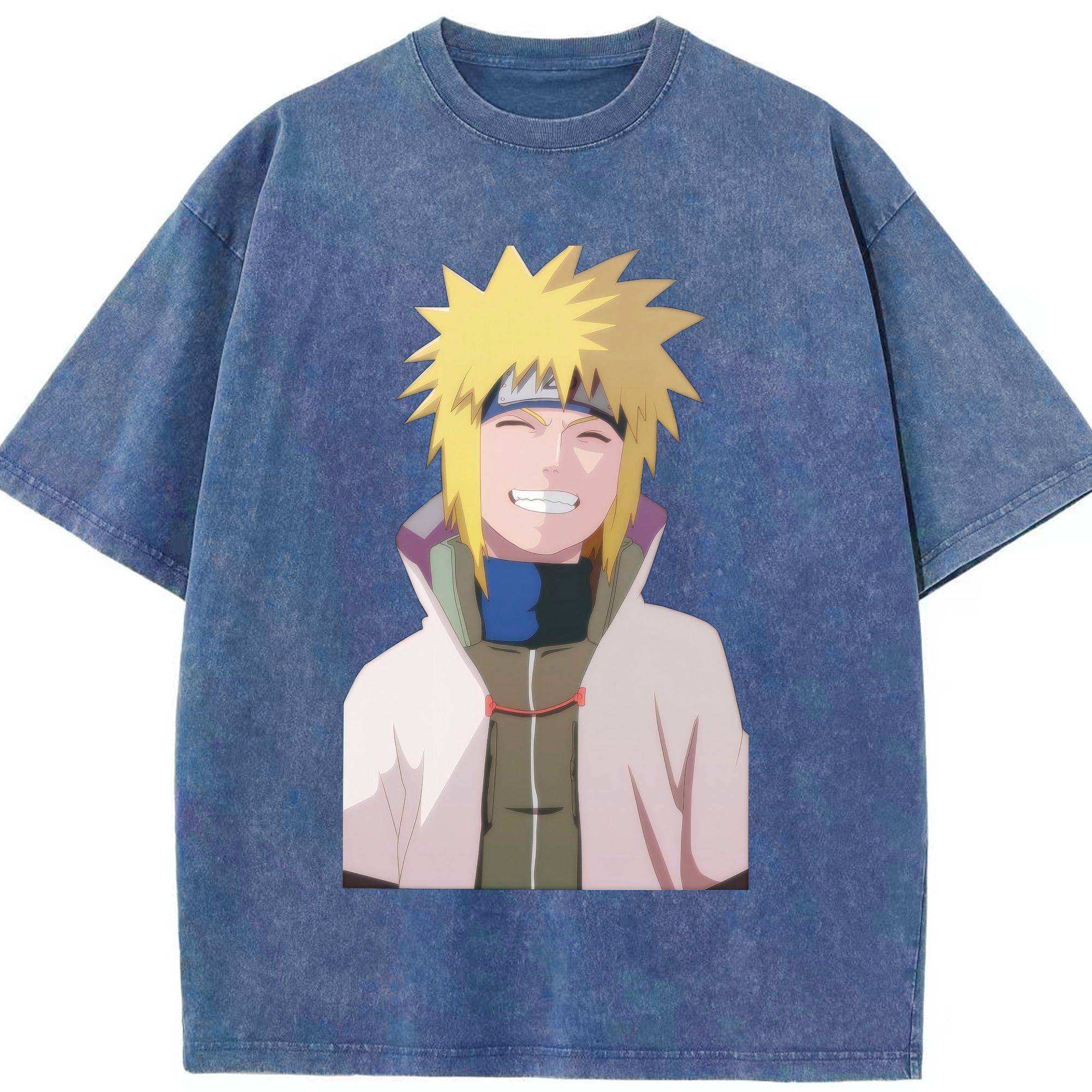 （画像用） NARUTO -ナルト- 波風 ミナト Namikaze Minato 綿100% ヴィンテージ風 半袖Tシャツ（フロントプリント）