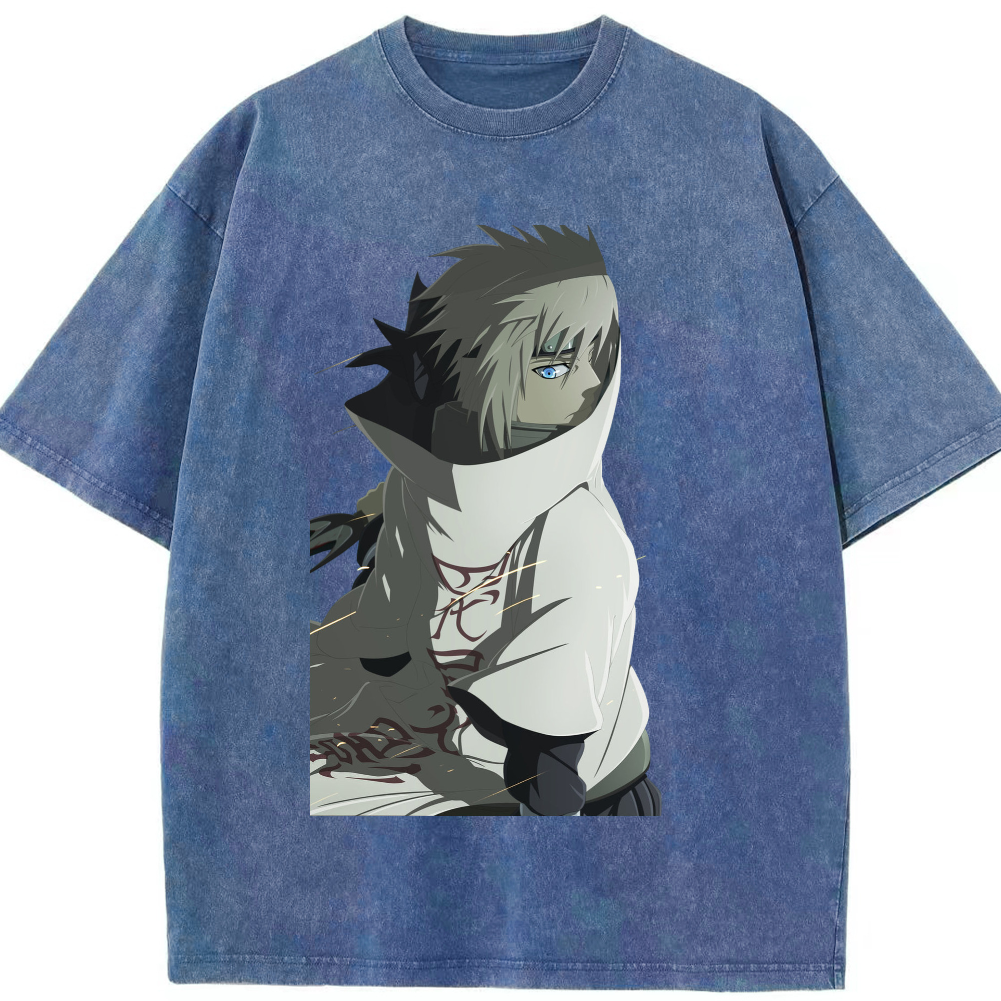 （画像用） NARUTO -ナルト- 波風 ミナト Namikaze Minato 綿100% ヴィンテージ風 半袖Tシャツ（フロントプリント）