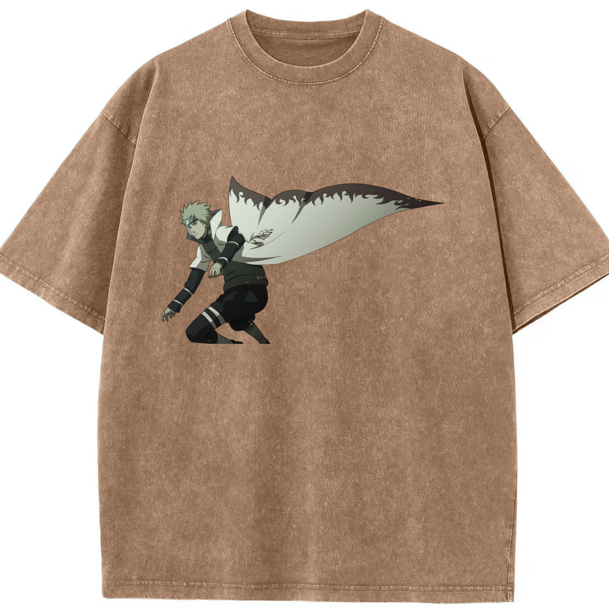 （画像用） NARUTO -ナルト- 波風 ミナト Namikaze Minato 綿100% ヴィンテージ風 半袖Tシャツ（フロントプリント）