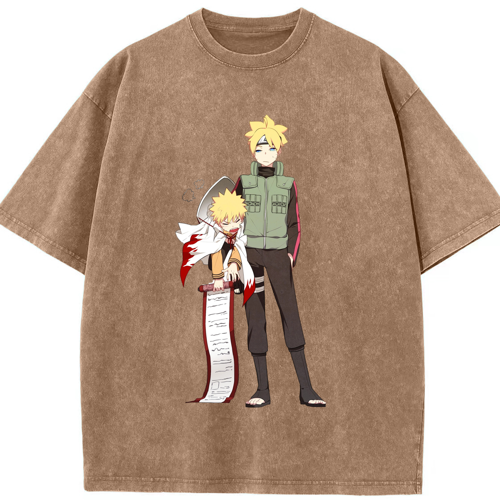 （画像用） NARUTO -ナルト- 波風 ミナト Namikaze Minato 綿100% ヴィンテージ風 半袖Tシャツ（フロントプリント）