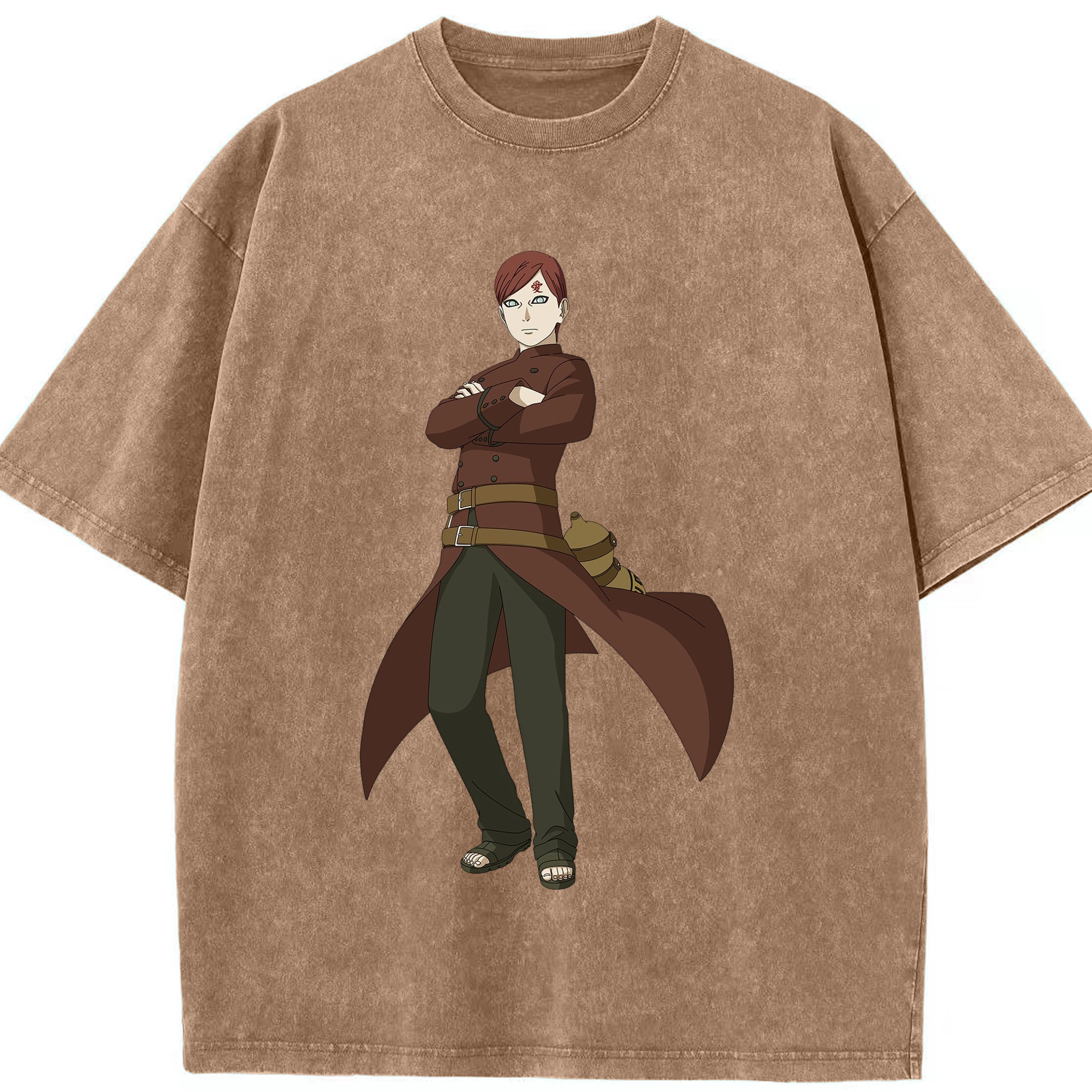 （画像用） NARUTO -ナルト- ガアラ Gaara 綿100% ヴィンテージ風 半袖Tシャツ（フロントプリント）