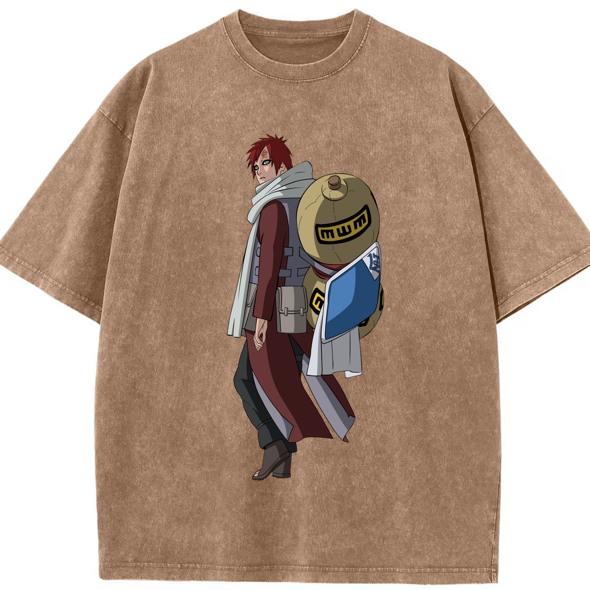 （画像用） NARUTO -ナルト- ガアラ Gaara 綿100% ヴィンテージ風 半袖Tシャツ（フロントプリント）