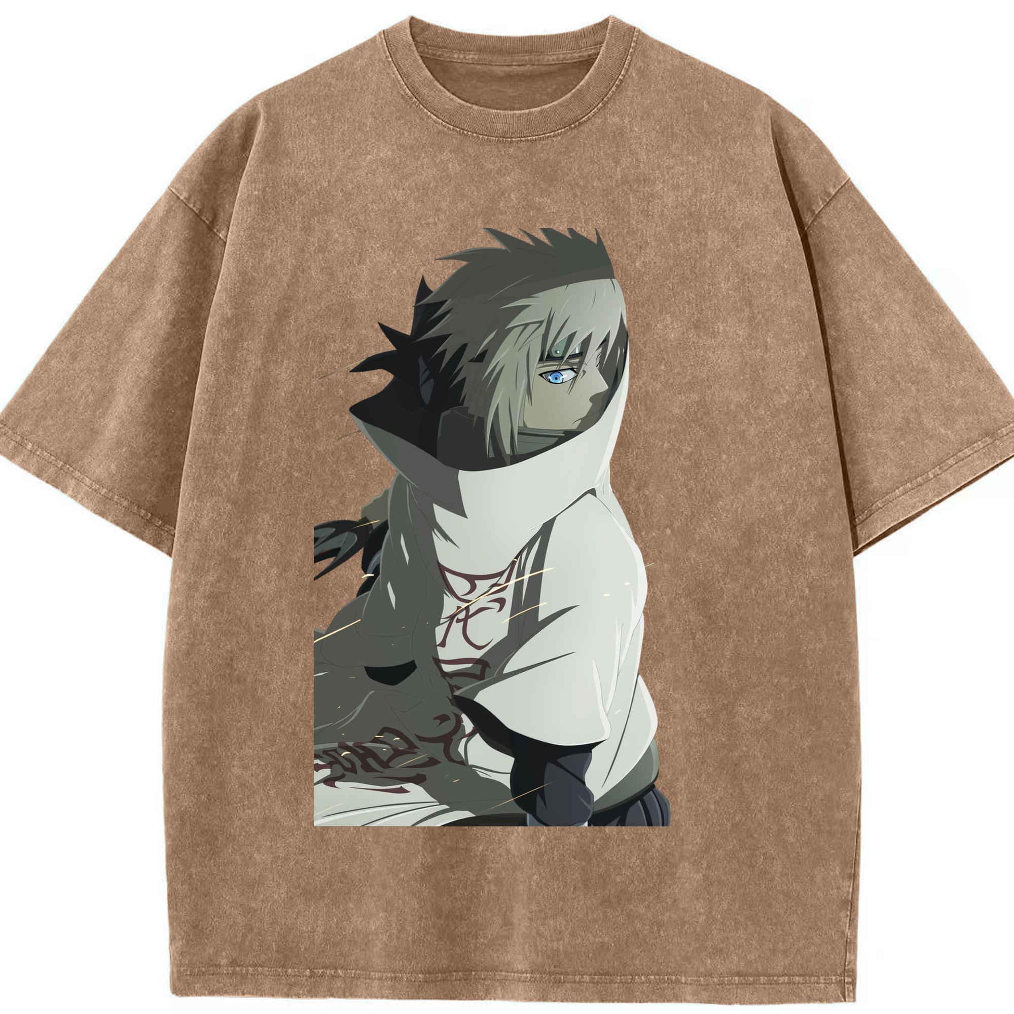 （画像用） NARUTO -ナルト- 波風 ミナト Namikaze Minato 綿100% ヴィンテージ風 半袖Tシャツ（フロントプリント）