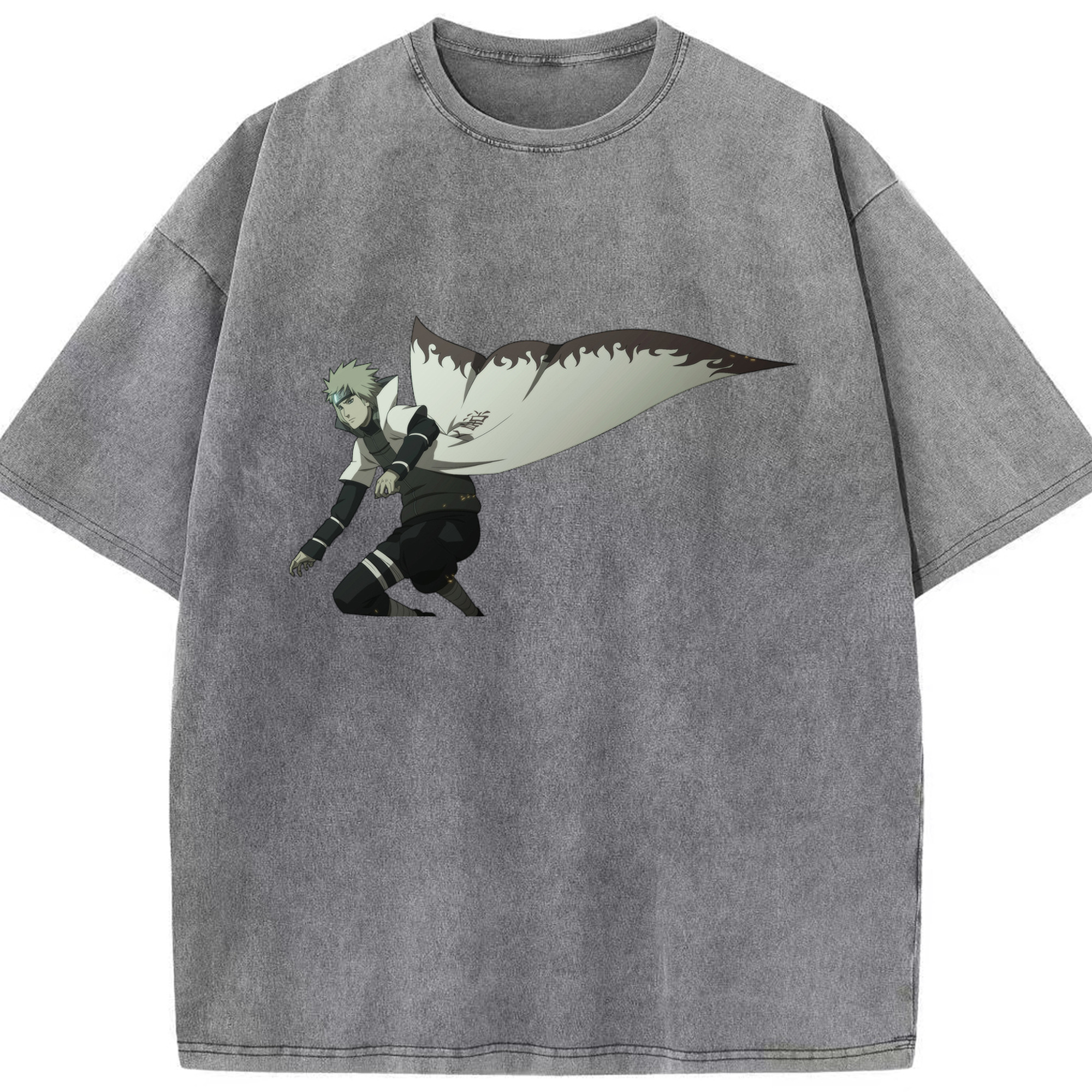 （画像用） NARUTO -ナルト- 波風 ミナト Namikaze Minato 綿100% ヴィンテージ風 半袖Tシャツ（フロントプリント）