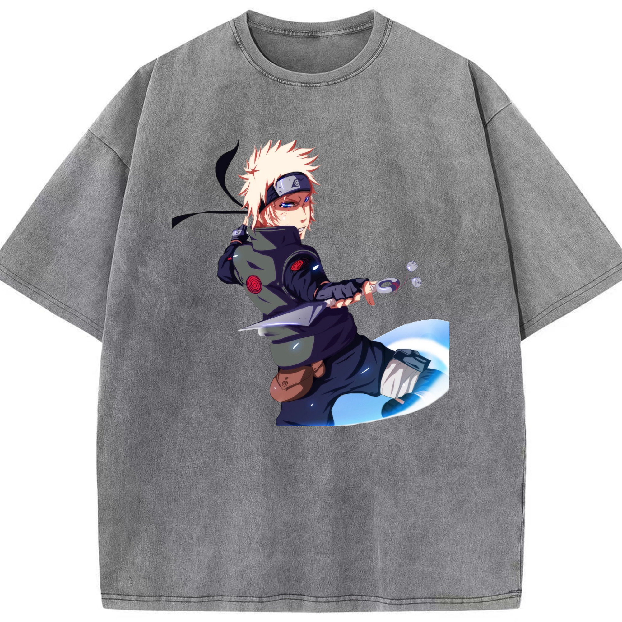 （画像用） NARUTO -ナルト- 波風 ミナト Namikaze Minato 綿100% ヴィンテージ風 半袖Tシャツ（フロントプリント）