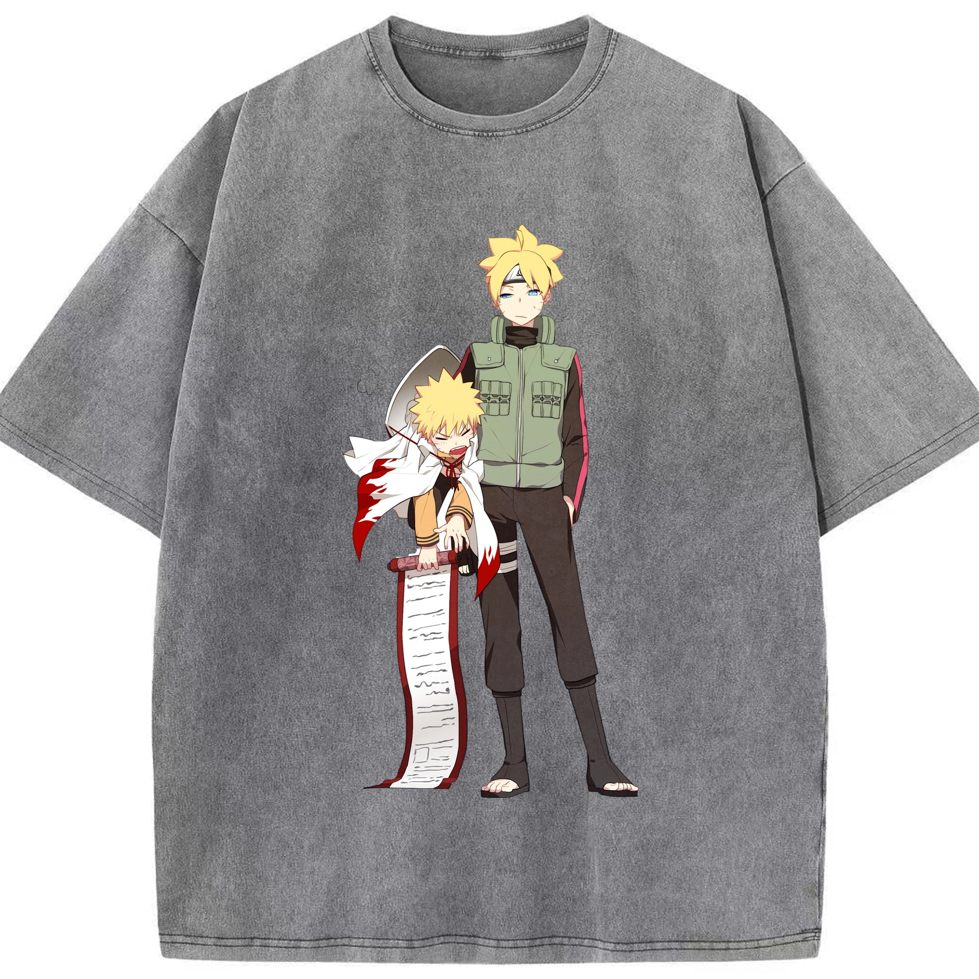 （画像用） NARUTO -ナルト- 波風 ミナト Namikaze Minato 綿100% ヴィンテージ風 半袖Tシャツ（フロントプリント）