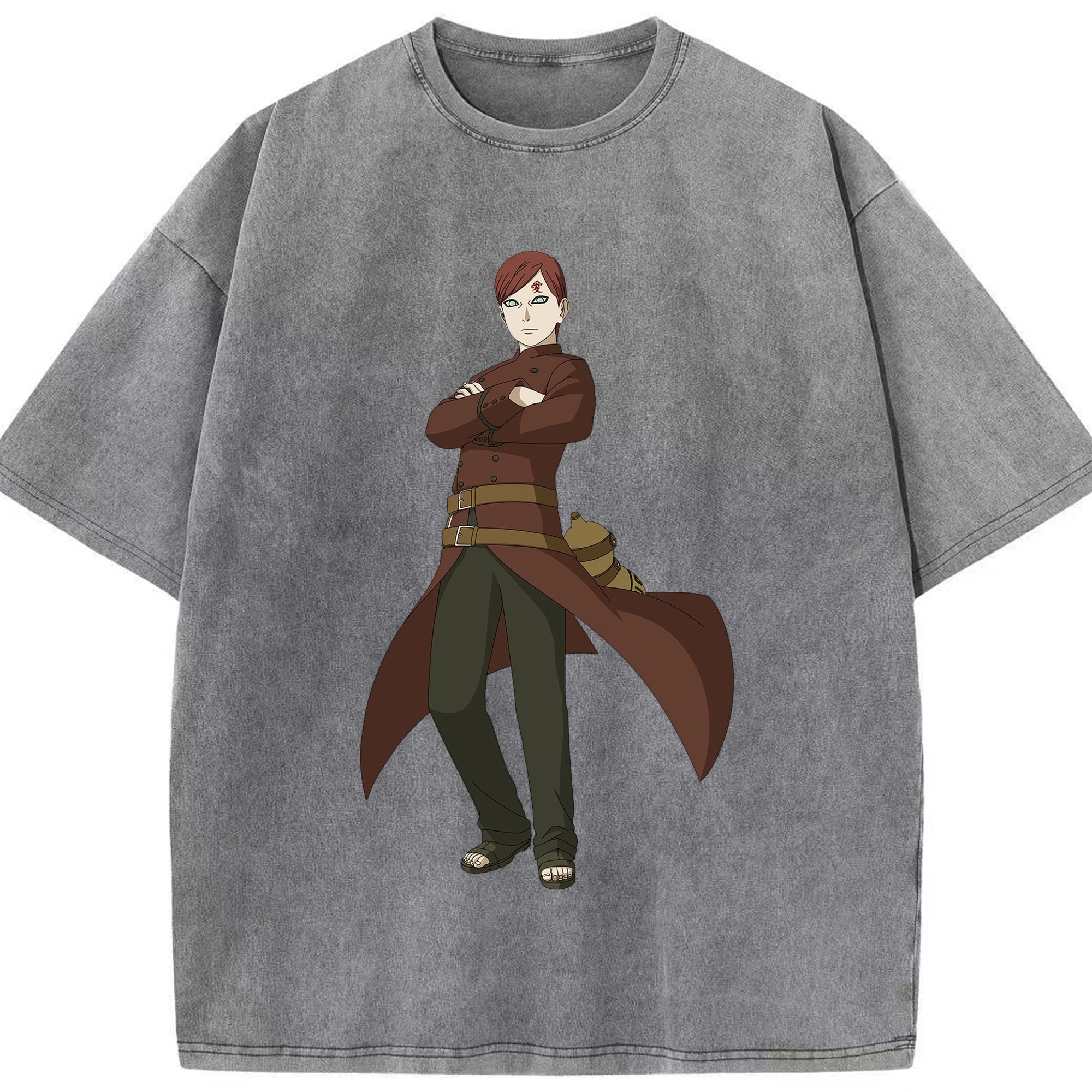 （画像用） NARUTO -ナルト- ガアラ Gaara 綿100% ヴィンテージ風 半袖Tシャツ（フロントプリント）
