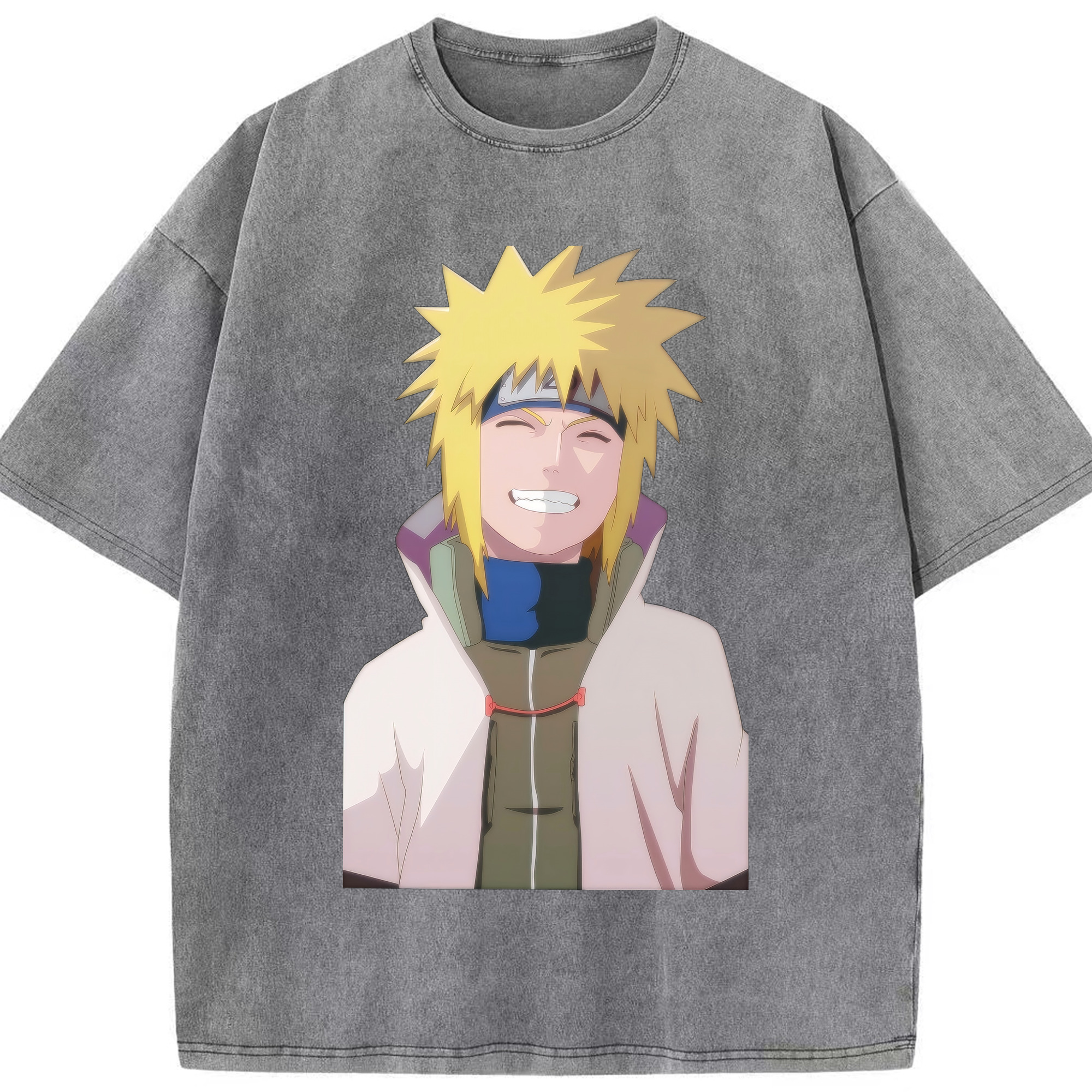 （画像用） NARUTO -ナルト- 波風 ミナト Namikaze Minato 綿100% ヴィンテージ風 半袖Tシャツ（フロントプリント）