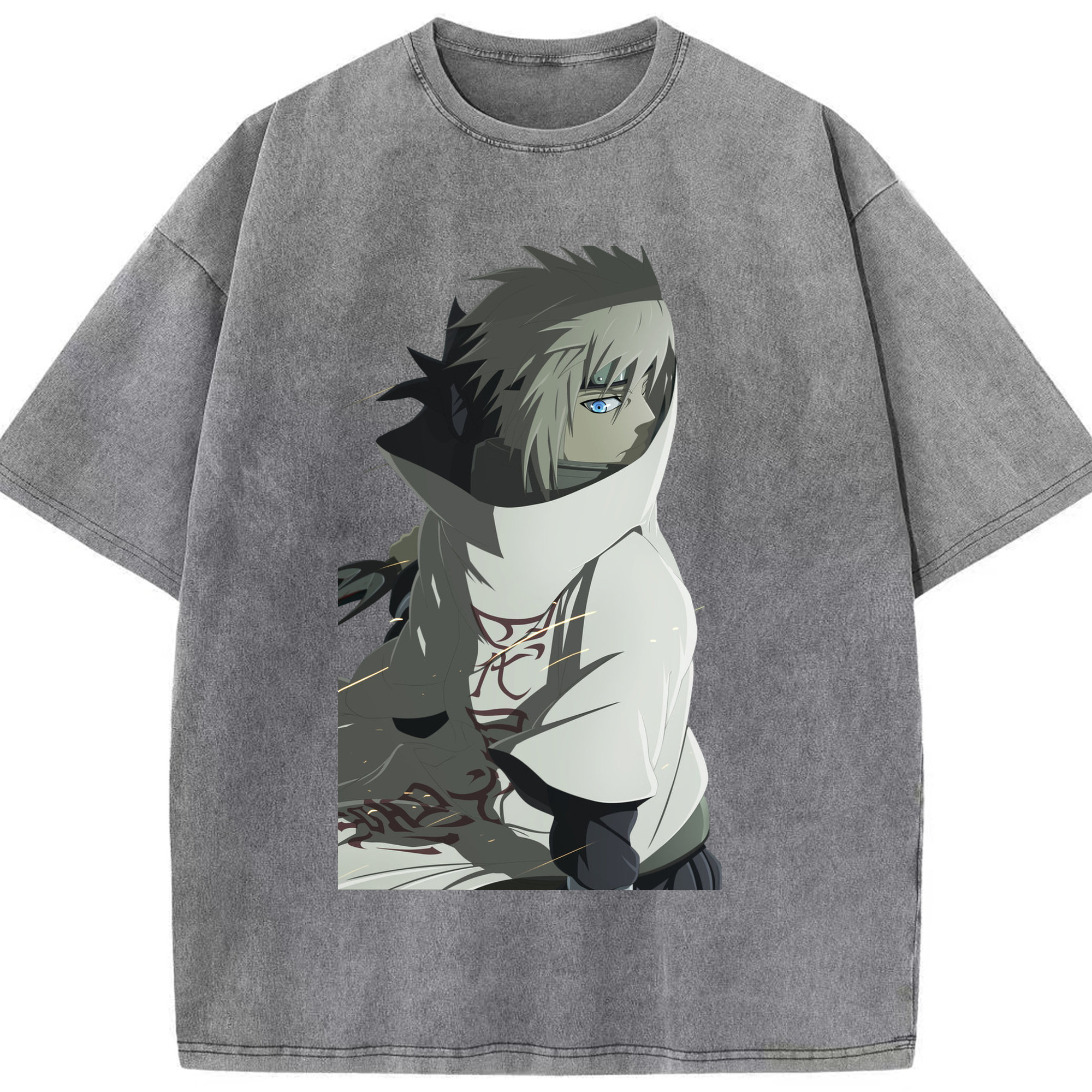 （画像用） NARUTO -ナルト- 波風 ミナト Namikaze Minato 綿100% ヴィンテージ風 半袖Tシャツ（フロントプリント）
