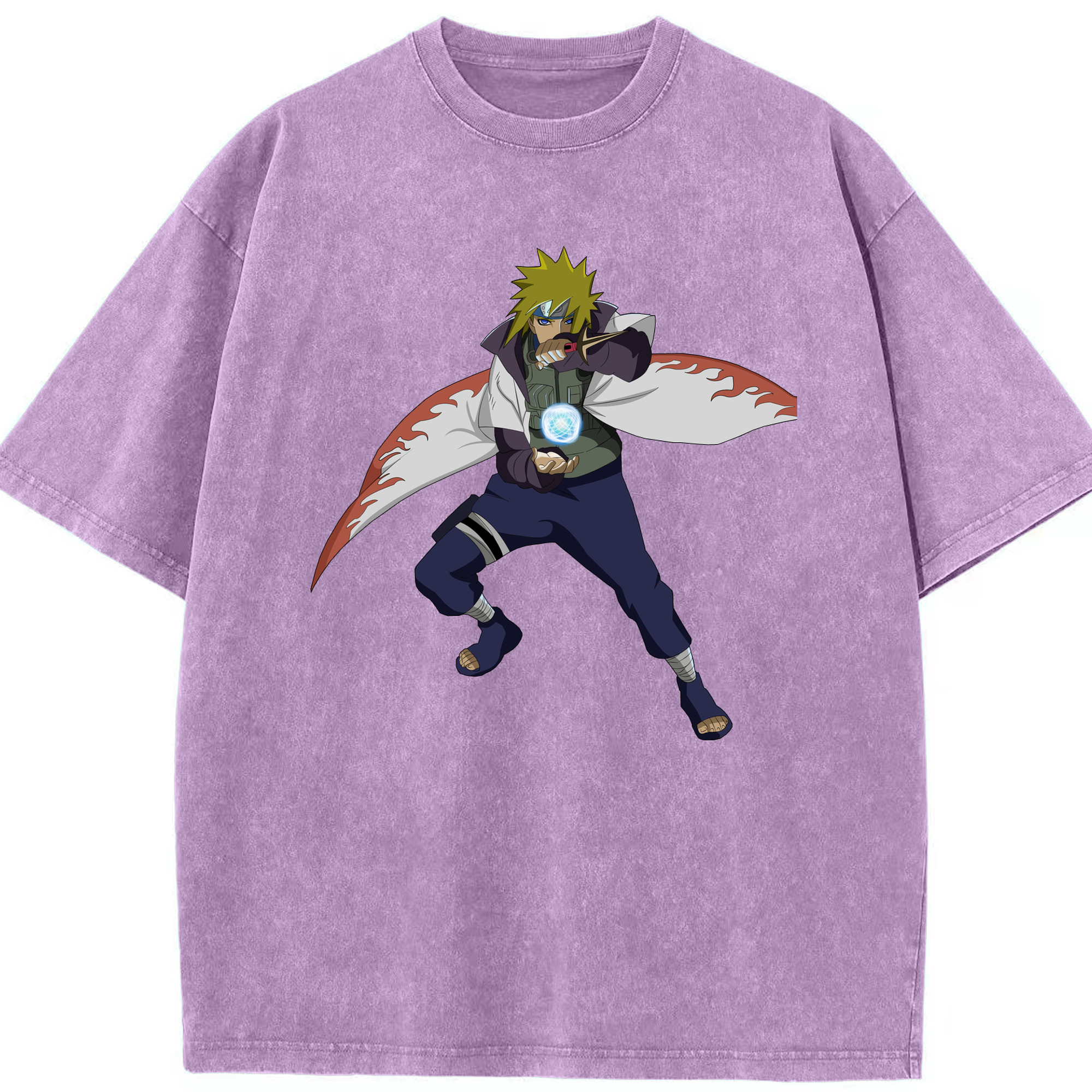 （画像用） NARUTO -ナルト- 波風 ミナト Namikaze Minato 綿100% ヴィンテージ風 半袖Tシャツ（フロントプリント）