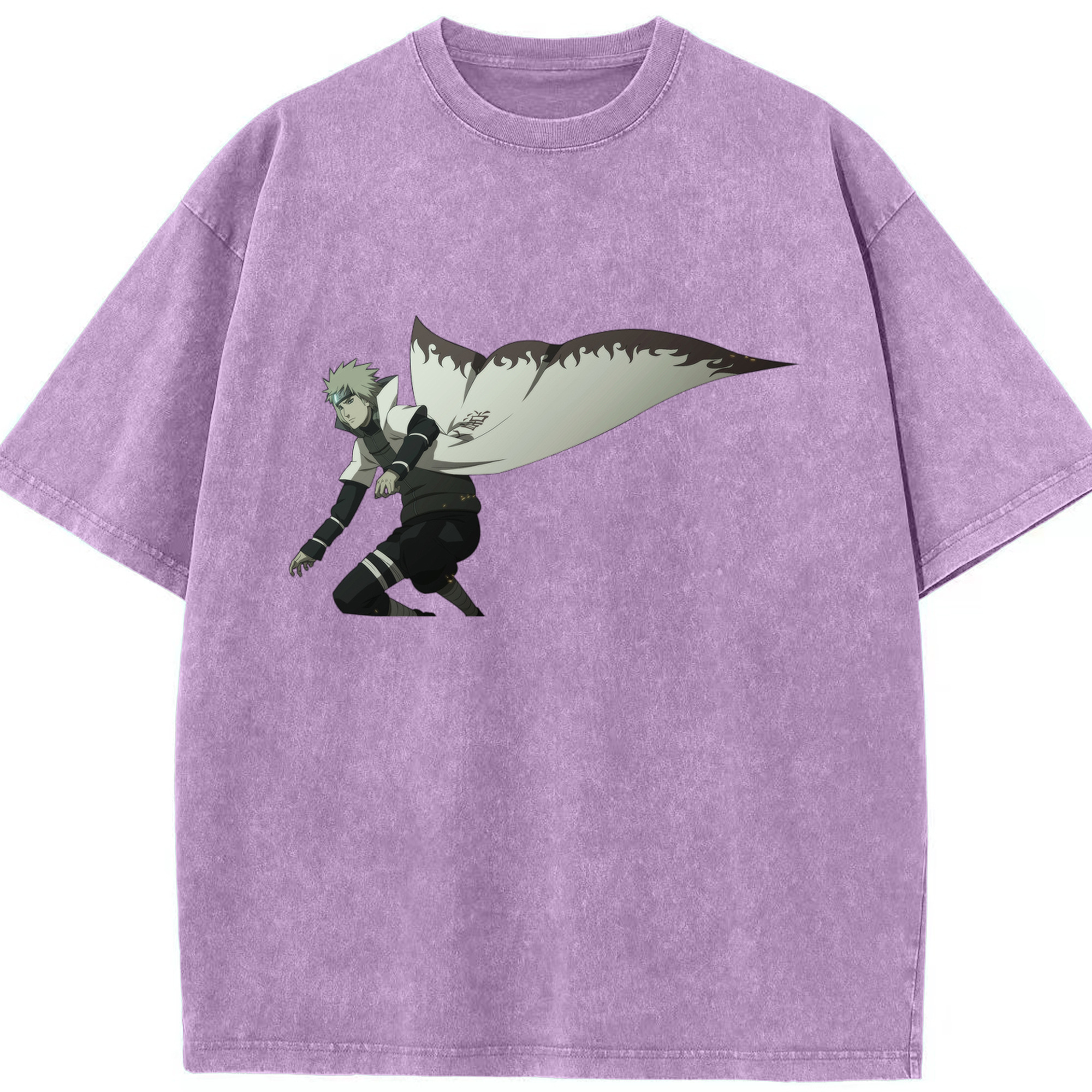 （画像用） NARUTO -ナルト- 波風 ミナト Namikaze Minato 綿100% ヴィンテージ風 半袖Tシャツ（フロントプリント）