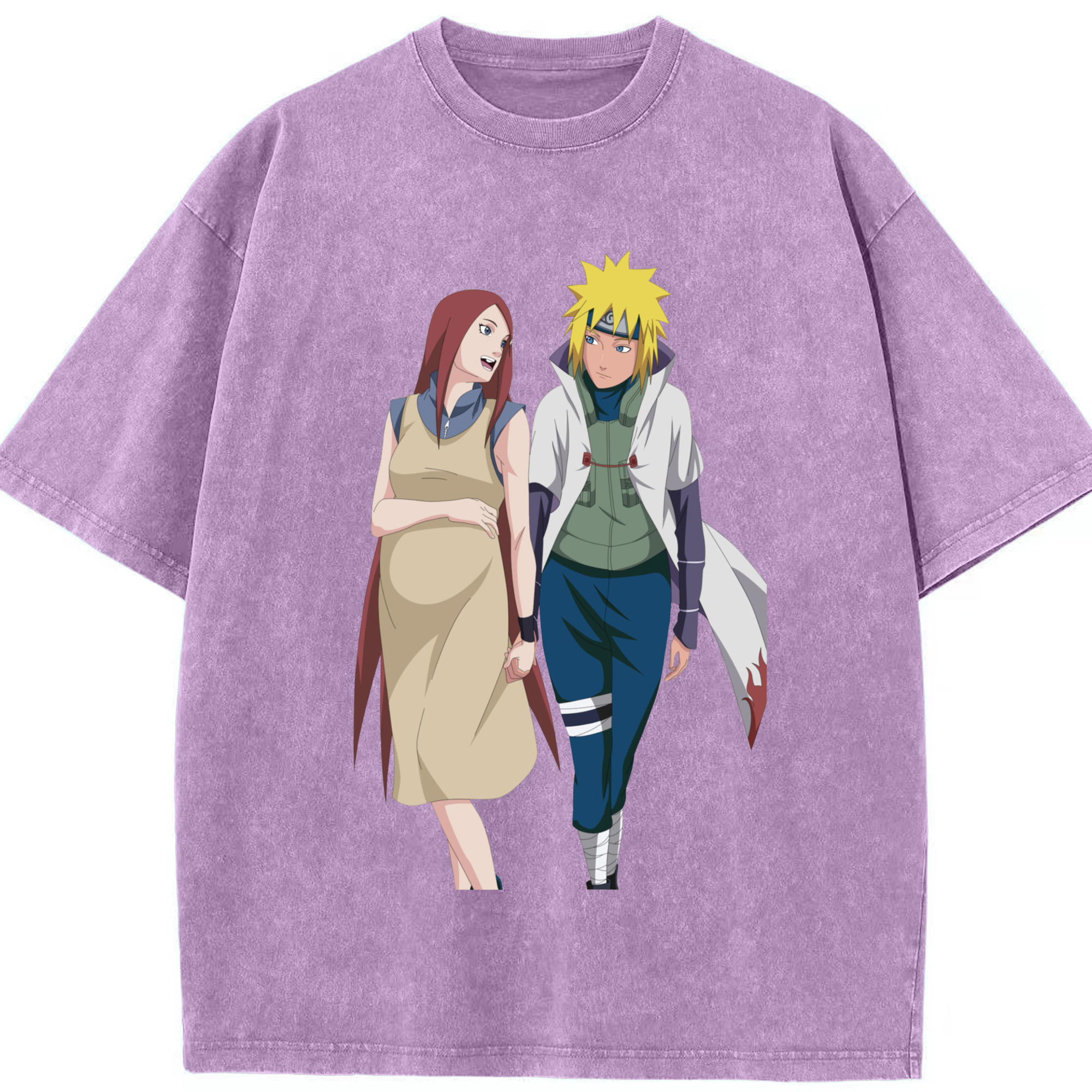 （画像用） NARUTO -ナルト- 波風 ミナト Namikaze Minato 綿100% ヴィンテージ風 半袖Tシャツ（フロントプリント）