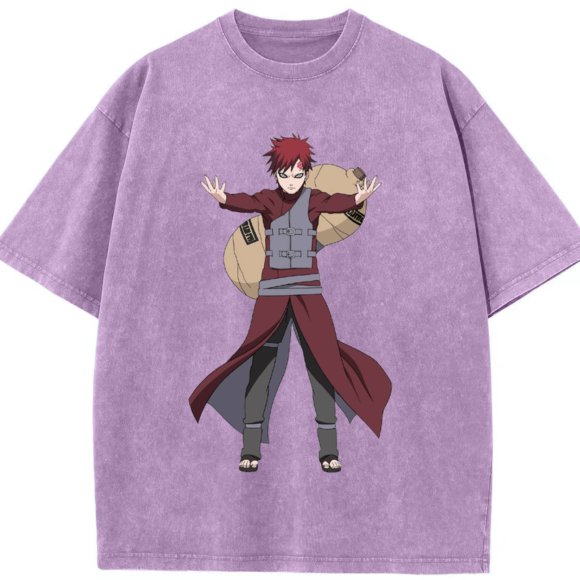 （画像用） NARUTO -ナルト- ガアラ Gaara 綿100% ヴィンテージ風 半袖Tシャツ（フロントプリント）