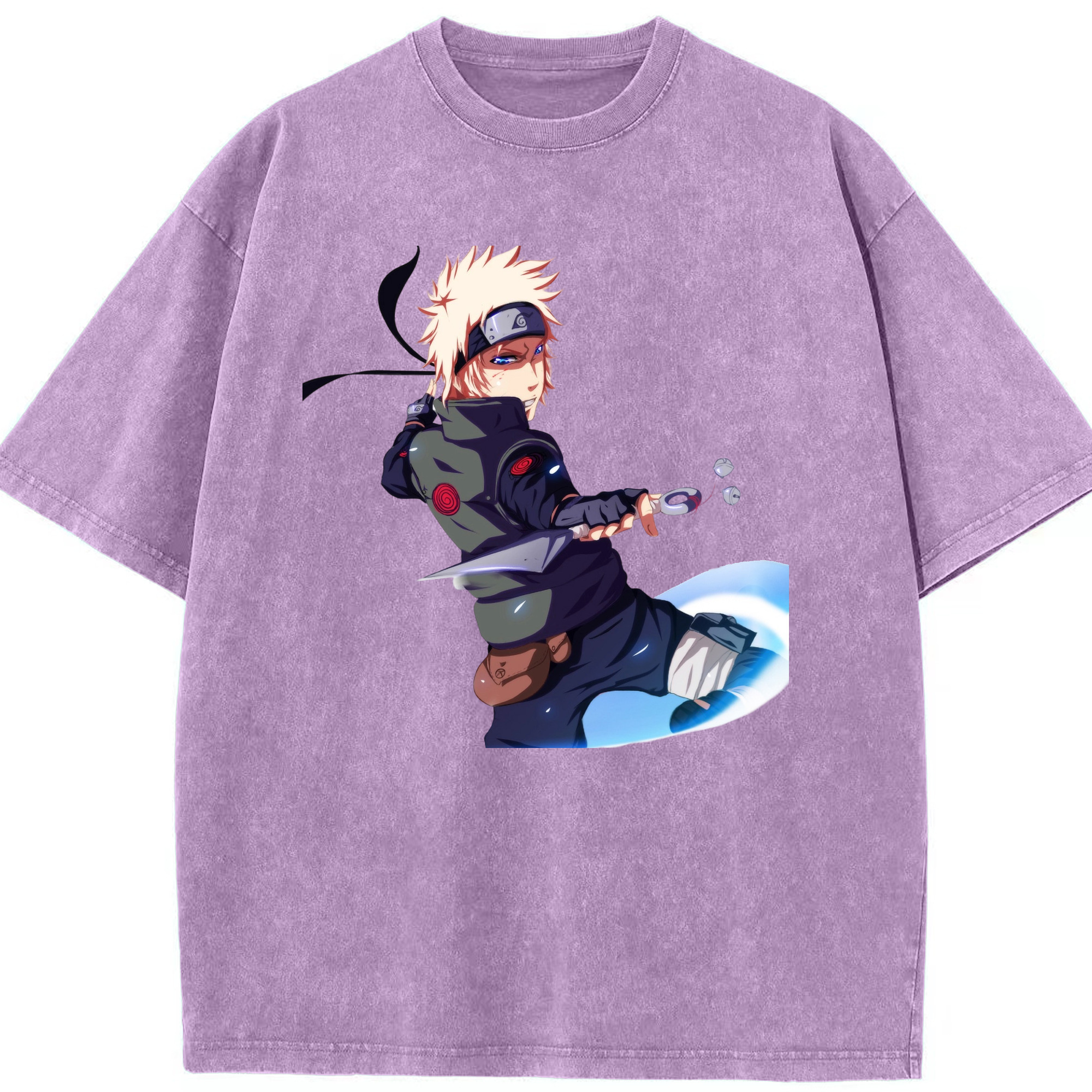 （画像用） NARUTO -ナルト- 波風 ミナト Namikaze Minato 綿100% ヴィンテージ風 半袖Tシャツ（フロントプリント）