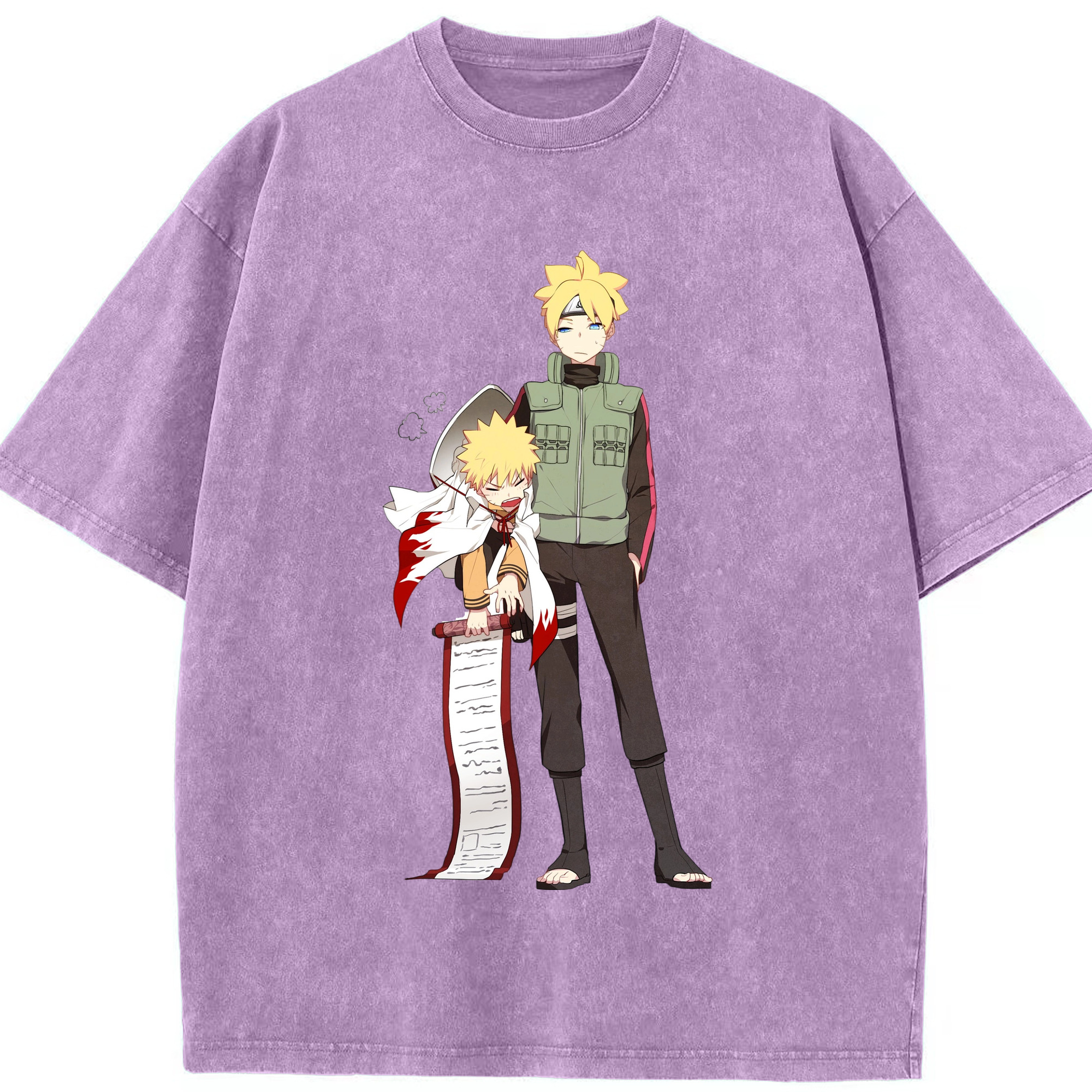 （画像用） NARUTO -ナルト- 波風 ミナト Namikaze Minato 綿100% ヴィンテージ風 半袖Tシャツ（フロントプリント）