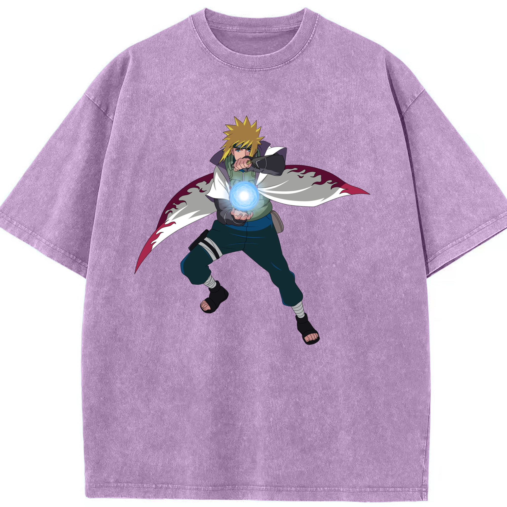 （画像用） NARUTO -ナルト- 波風 ミナト Namikaze Minato 綿100% ヴィンテージ風 半袖Tシャツ（フロントプリント）