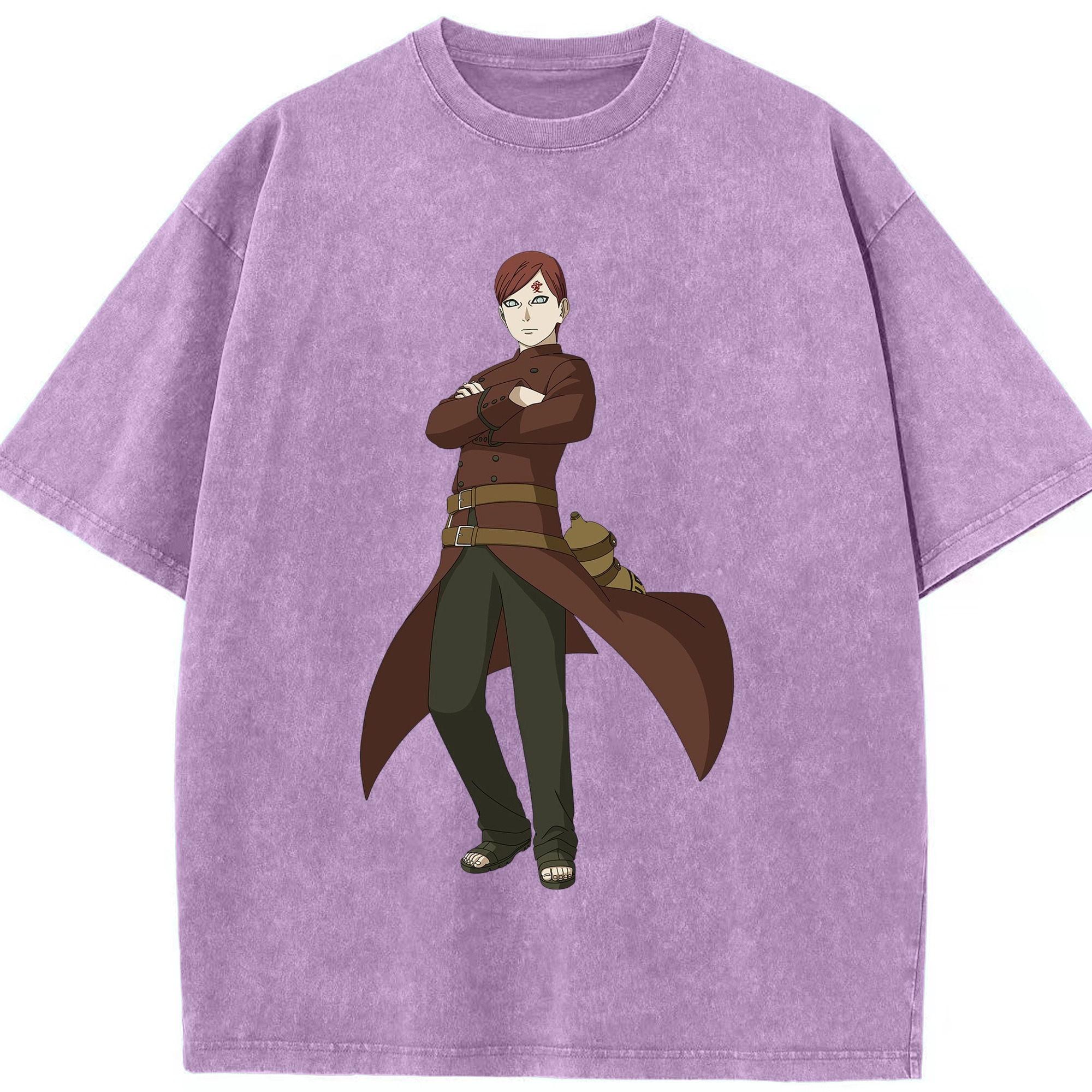 （画像用） NARUTO -ナルト- ガアラ Gaara 綿100% ヴィンテージ風 半袖Tシャツ（フロントプリント）