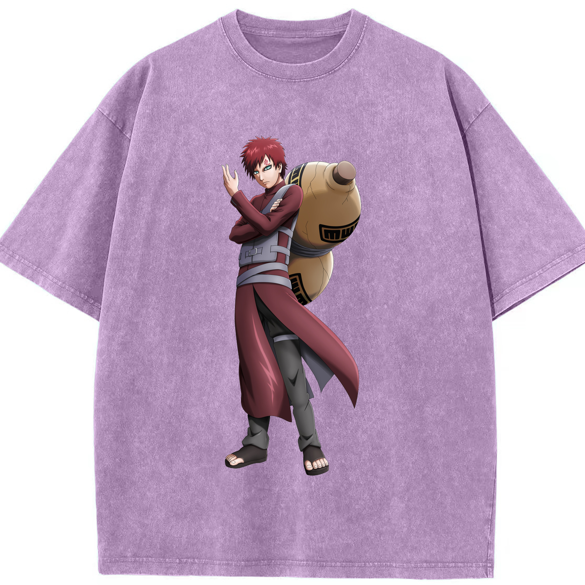 （画像用） NARUTO -ナルト- ガアラ Gaara 綿100% ヴィンテージ風 半袖Tシャツ（フロントプリント）