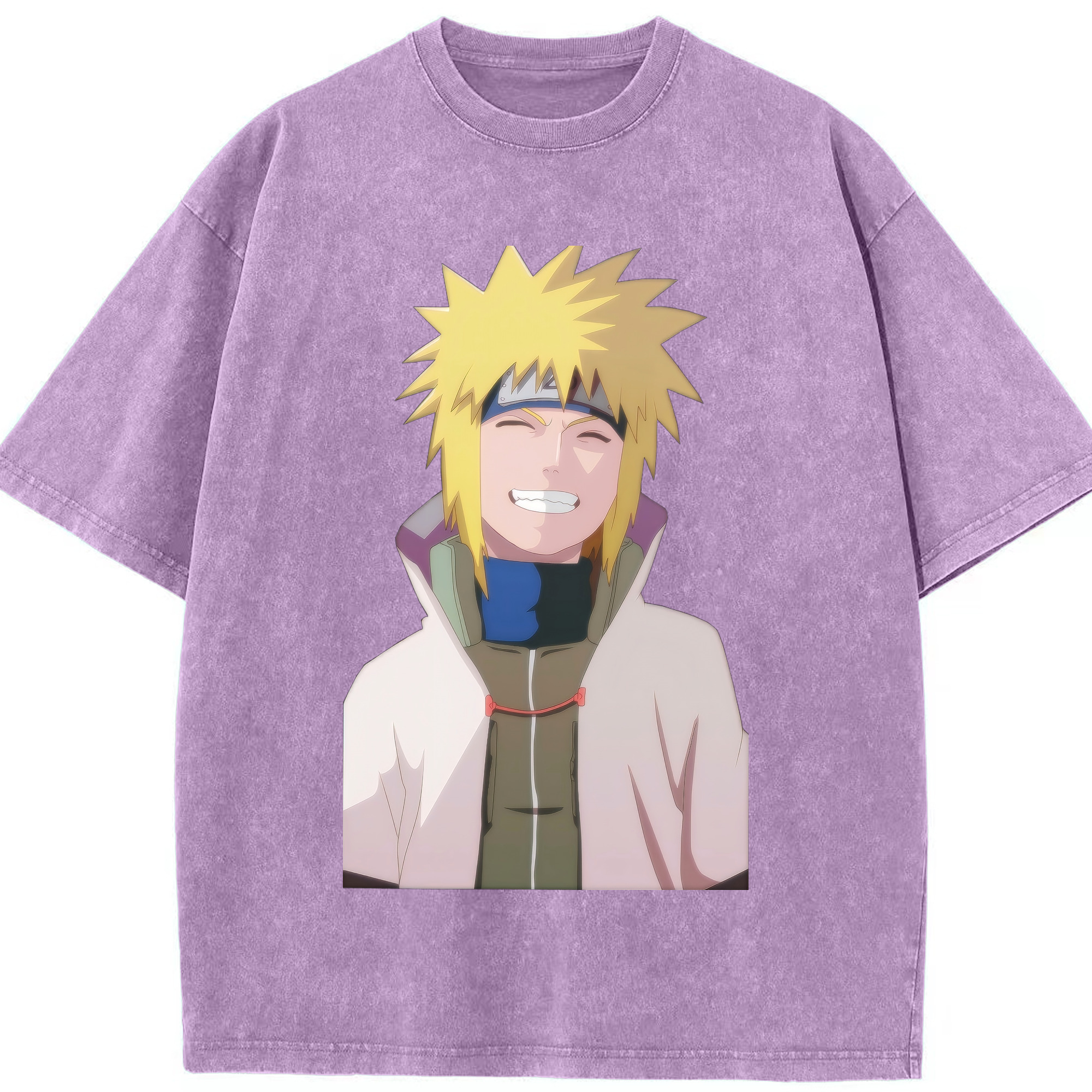 （画像用） NARUTO -ナルト- 波風 ミナト Namikaze Minato 綿100% ヴィンテージ風 半袖Tシャツ（フロントプリント）