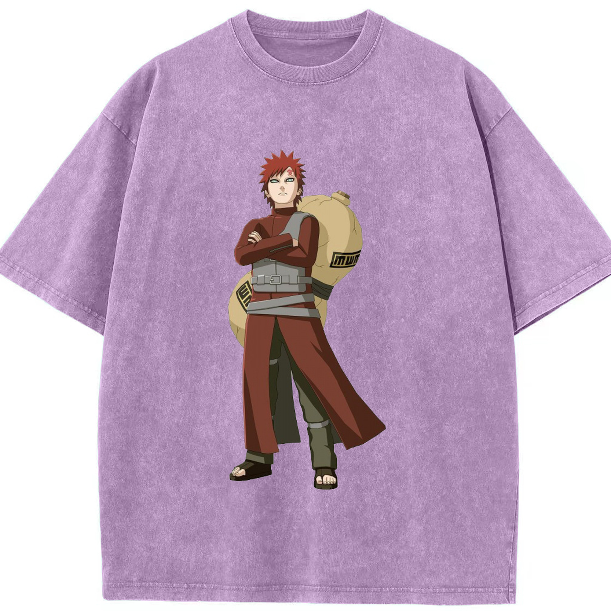 （画像用） NARUTO -ナルト- ガアラ Gaara 綿100% ヴィンテージ風 半袖Tシャツ（フロントプリント）