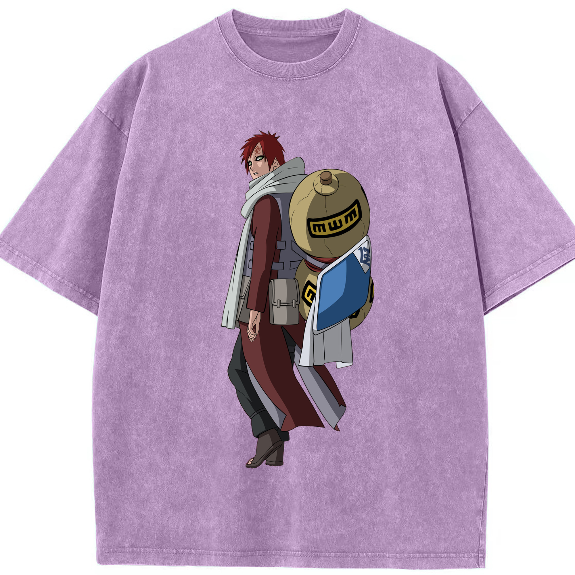 （画像用） NARUTO -ナルト- ガアラ Gaara 綿100% ヴィンテージ風 半袖Tシャツ（フロントプリント）
