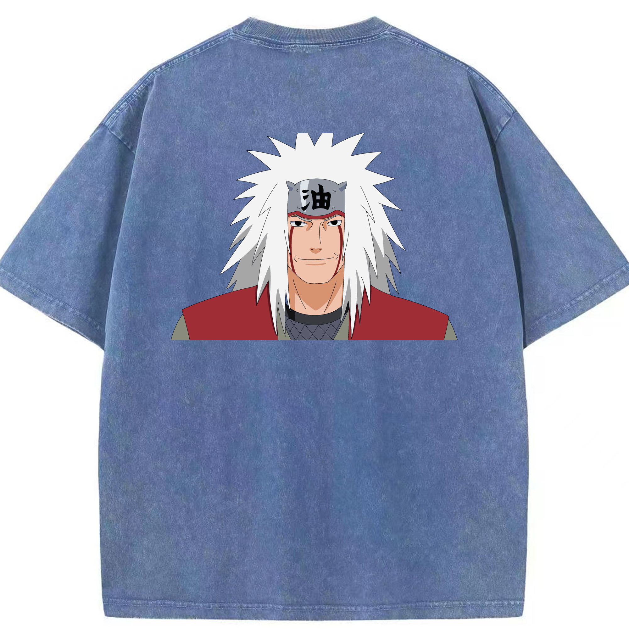 （画像用） NARUTO -ナルト- 自来也（じらいや） Jiraiya 綿100% ヴィンテージ風 半袖Tシャツ（背面プリント）